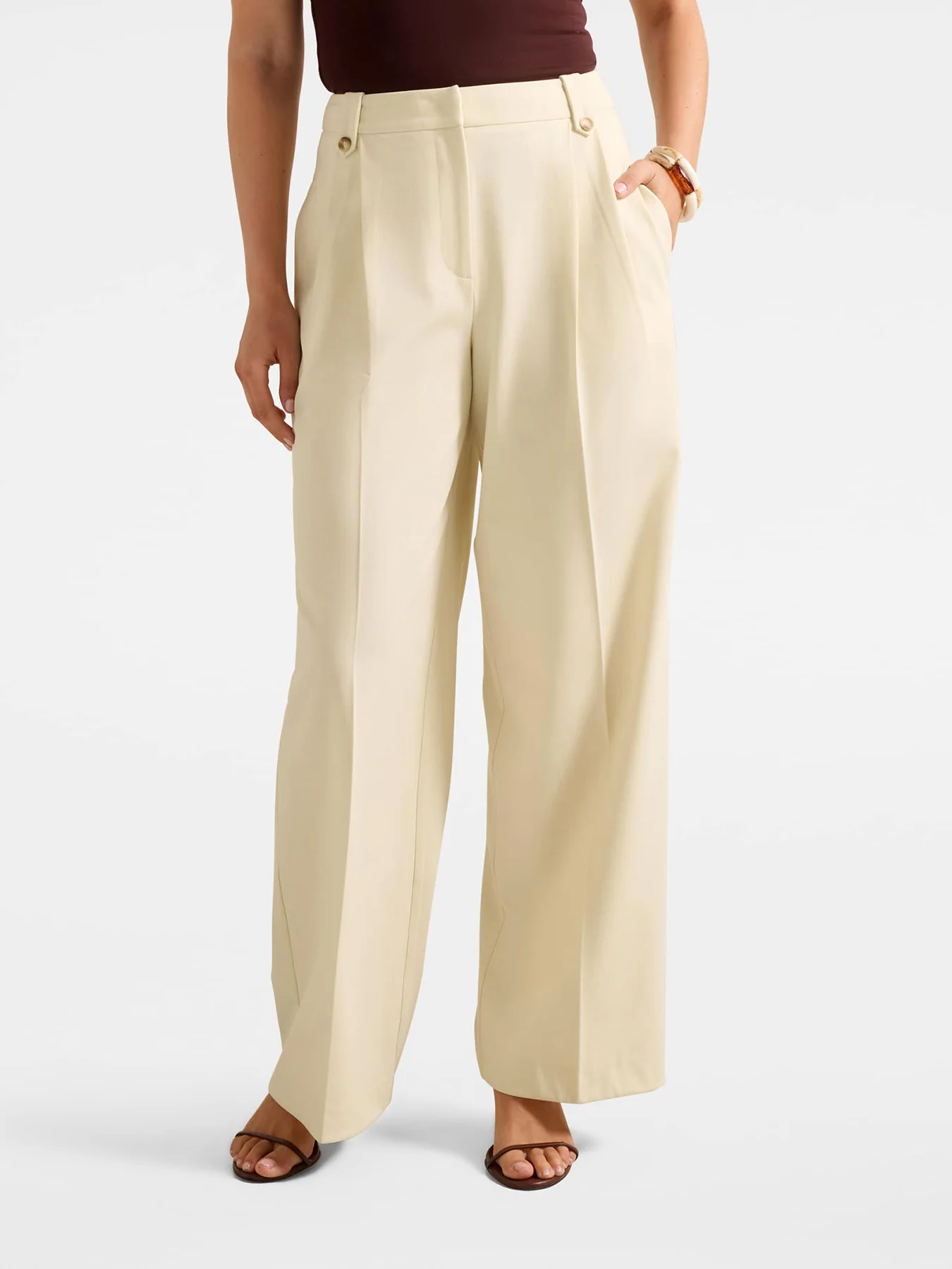 Gigi Button Tab Wide Leg Pants - Image 4