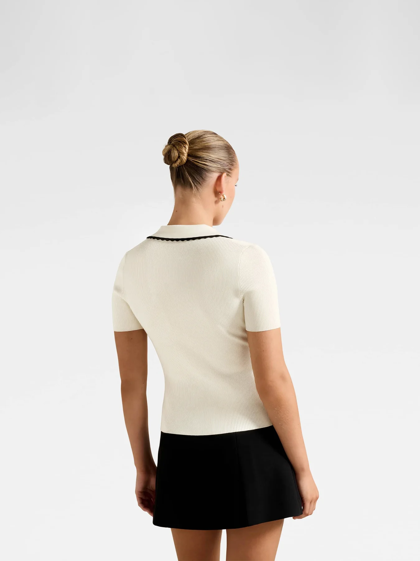 Reagan Contrast Trim Polo Neck Top - Image 3