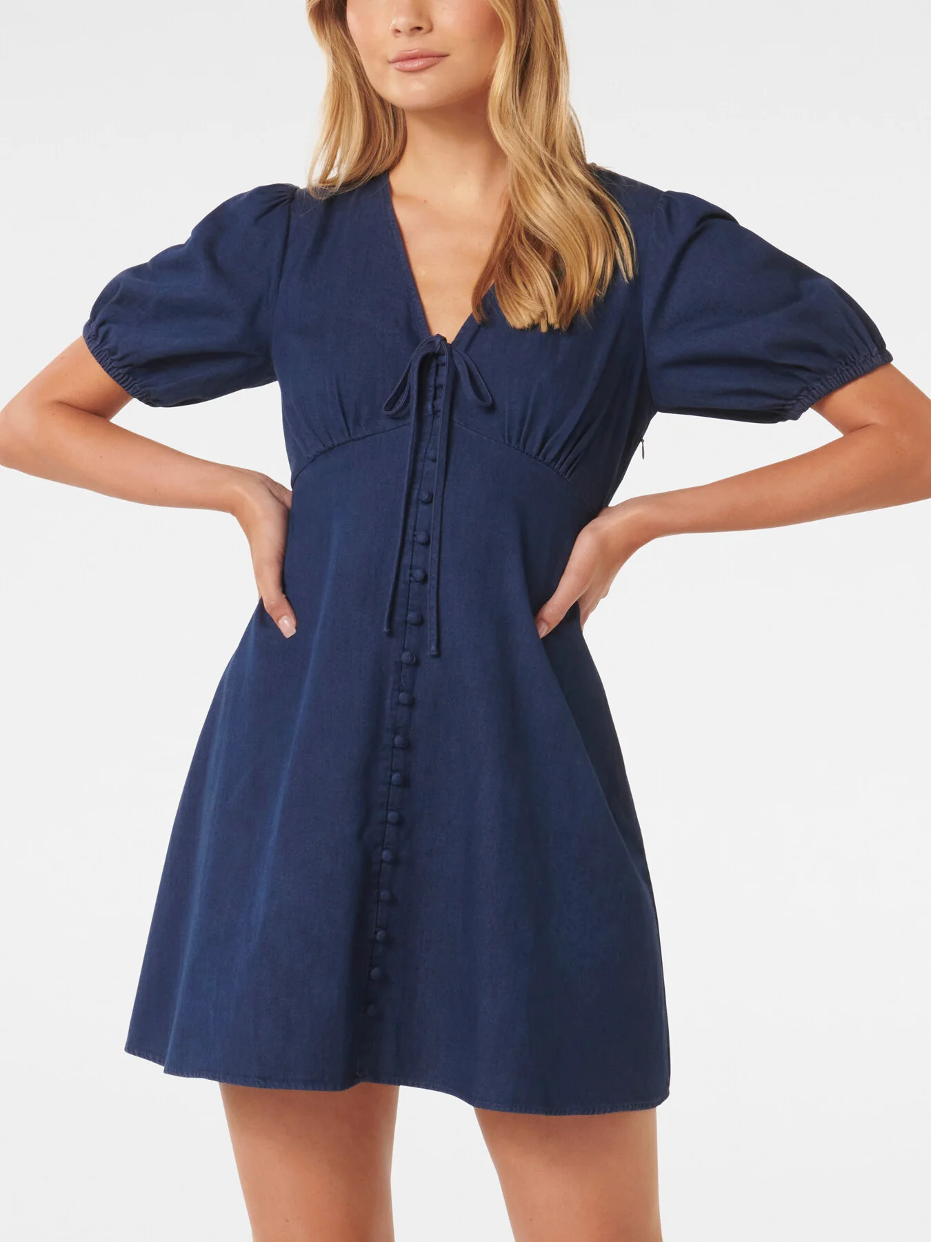 Darcie Denim Mini Dress - Image 6