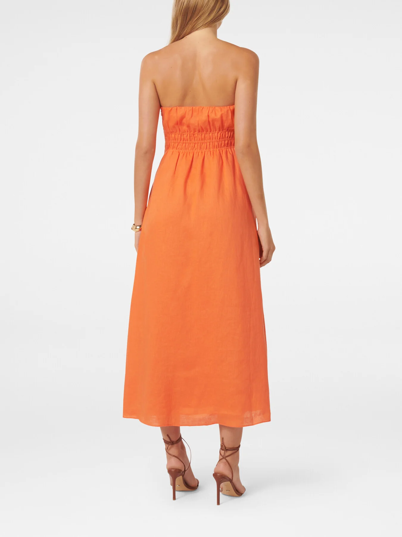 Romie Strapless Piping Midi Dress - Image 3