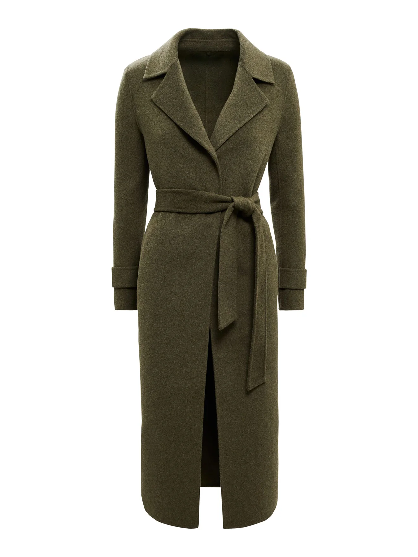 Natalie Felled Seam Coat Oak Green