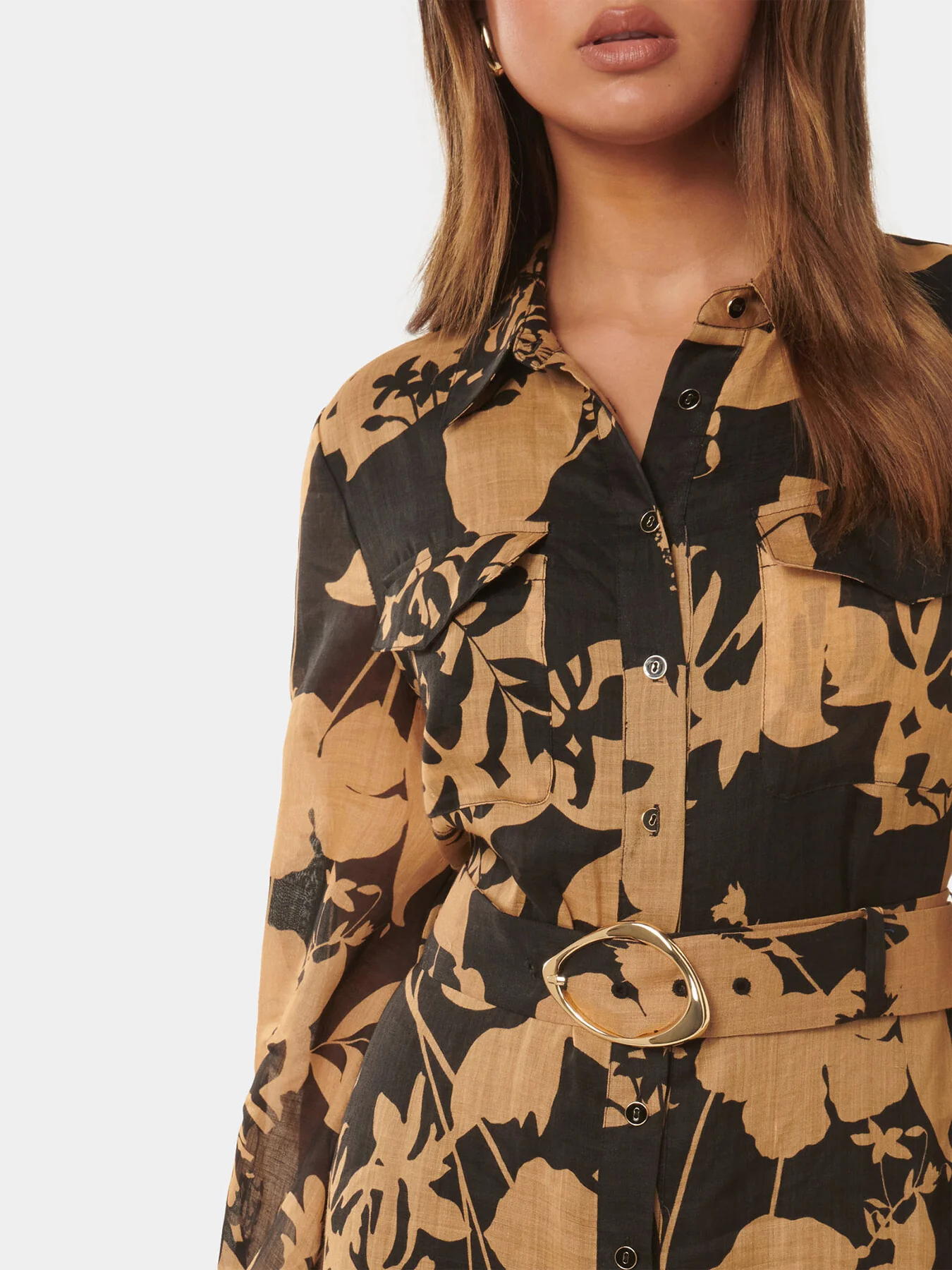 Janie Printed Shirt Midi Dress - Image 5