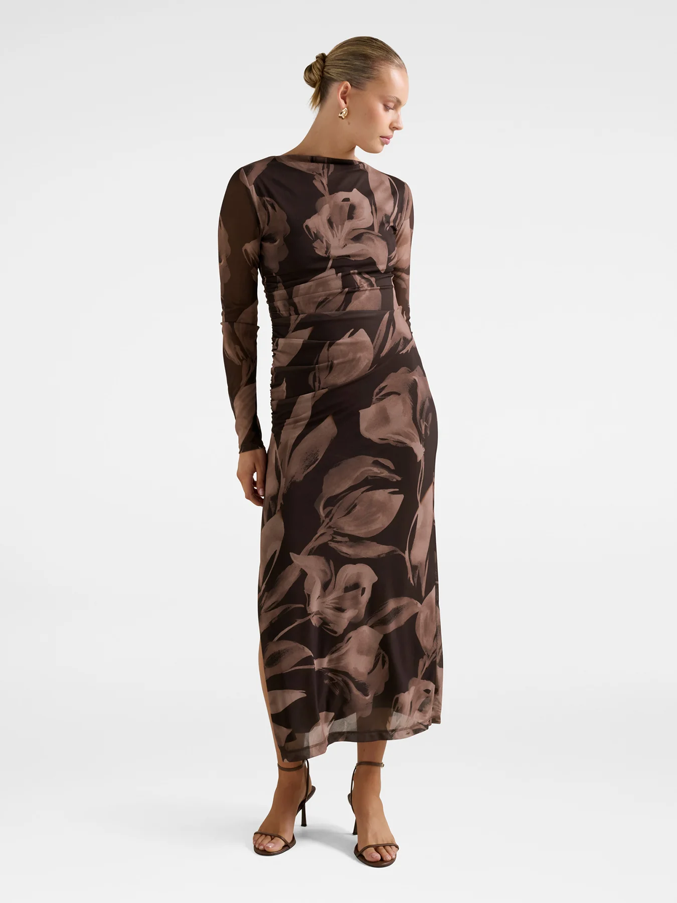 Alannah Mesh Long Sleeve Midi Dress - Image 2