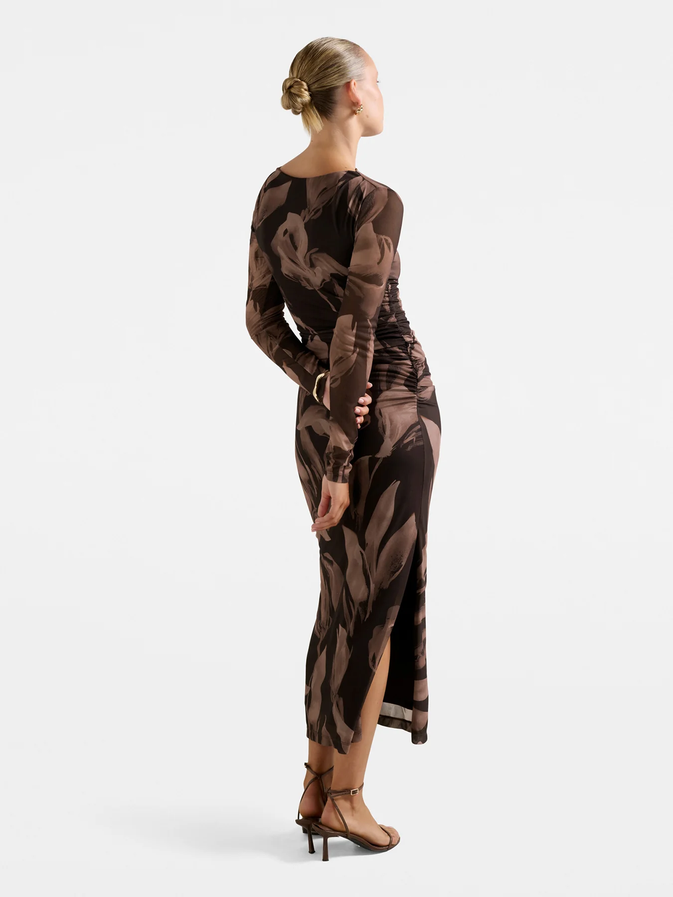 Alannah Mesh Long Sleeve Midi Dress - Image 3
