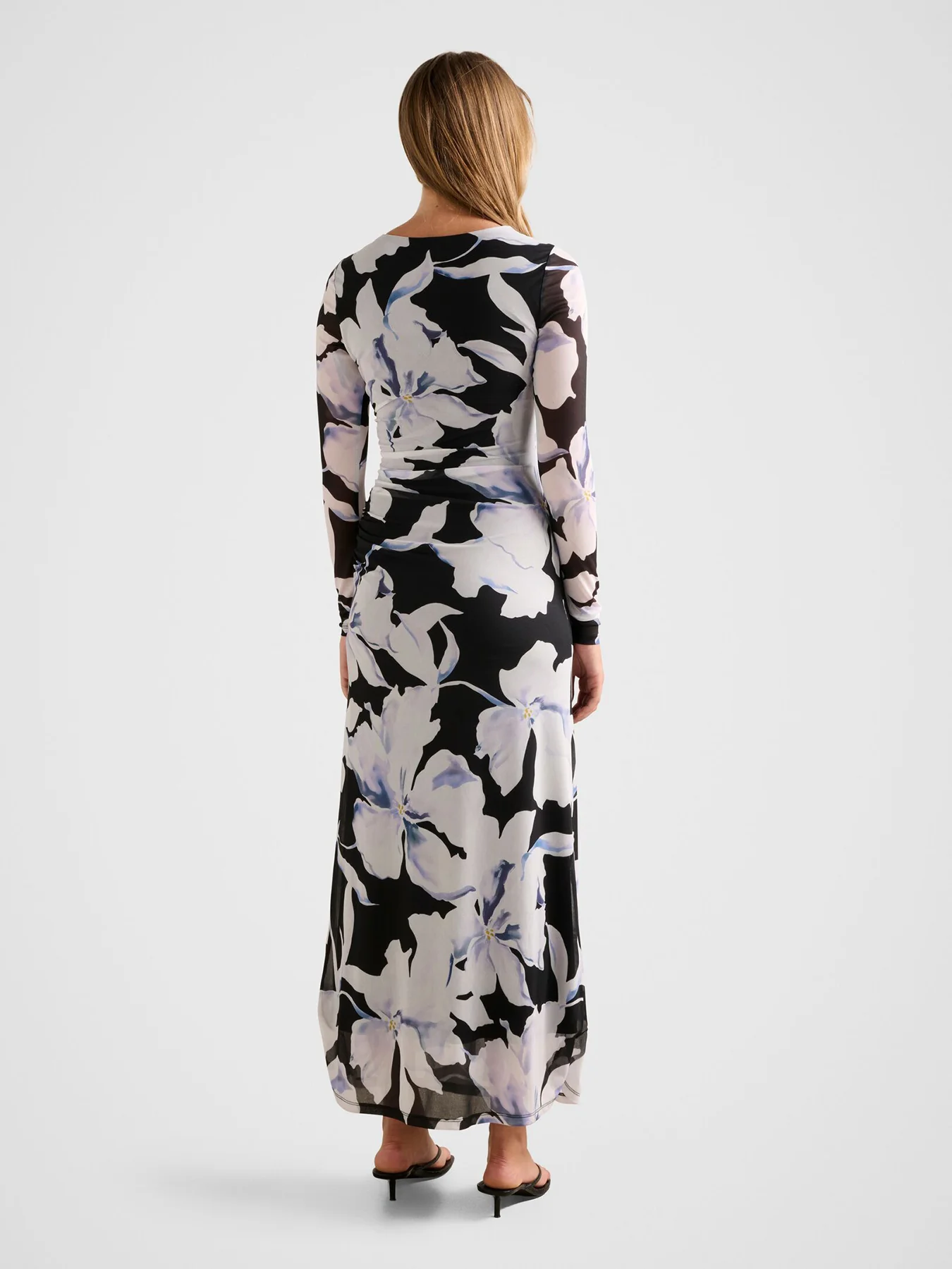 Amaya Long Sleeve Mesh Midi Dress - Image 3