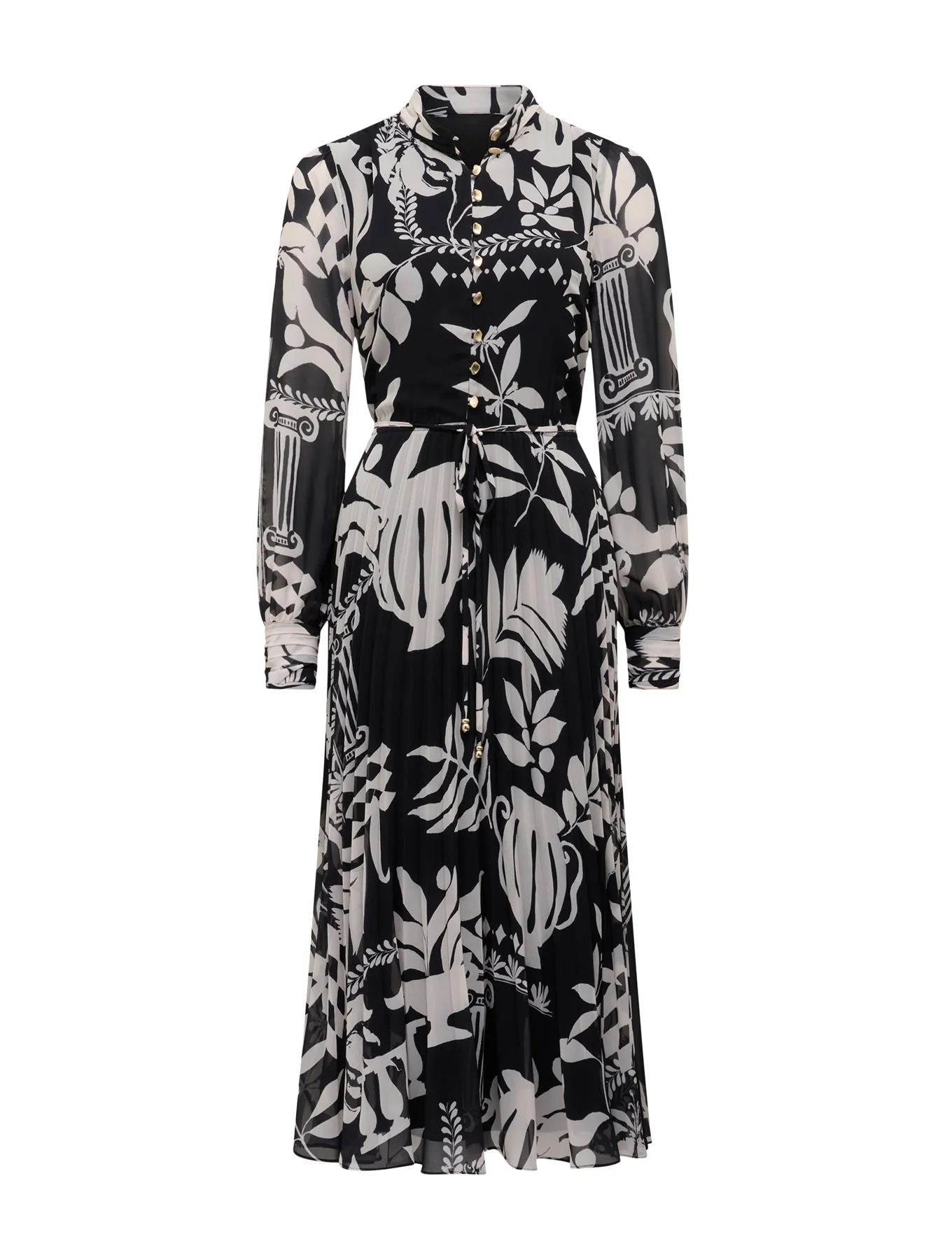 Annabel Button Through Midi Dress Black