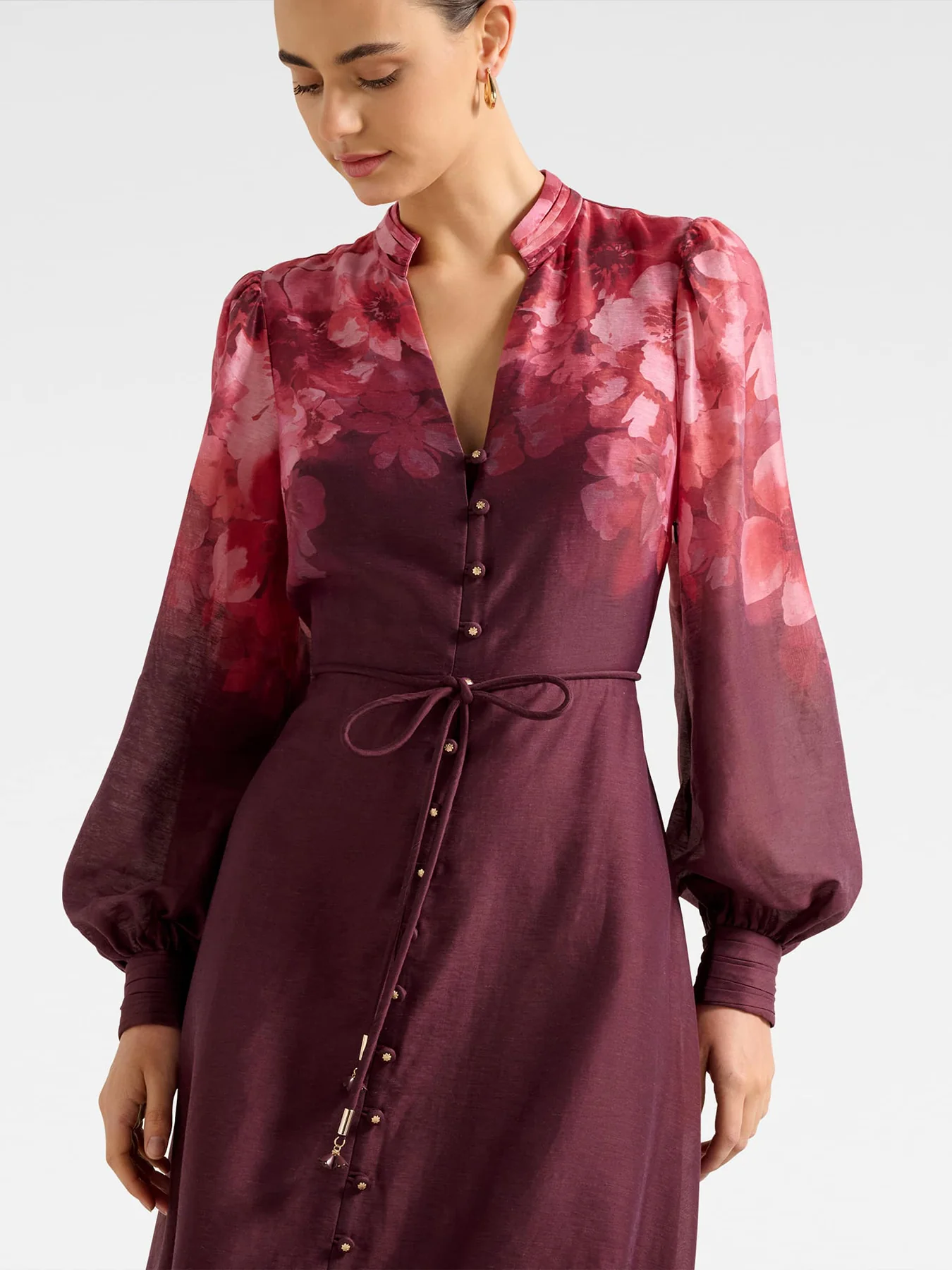 Camilla Long Sleeve Printed Midi Dress Multi - Image 4