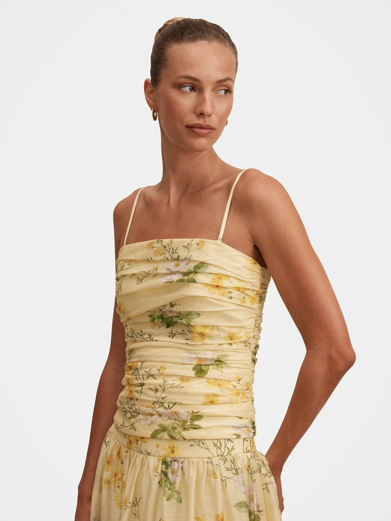 Palmer Strapless Gathered Top Printed Yellow - Image 5