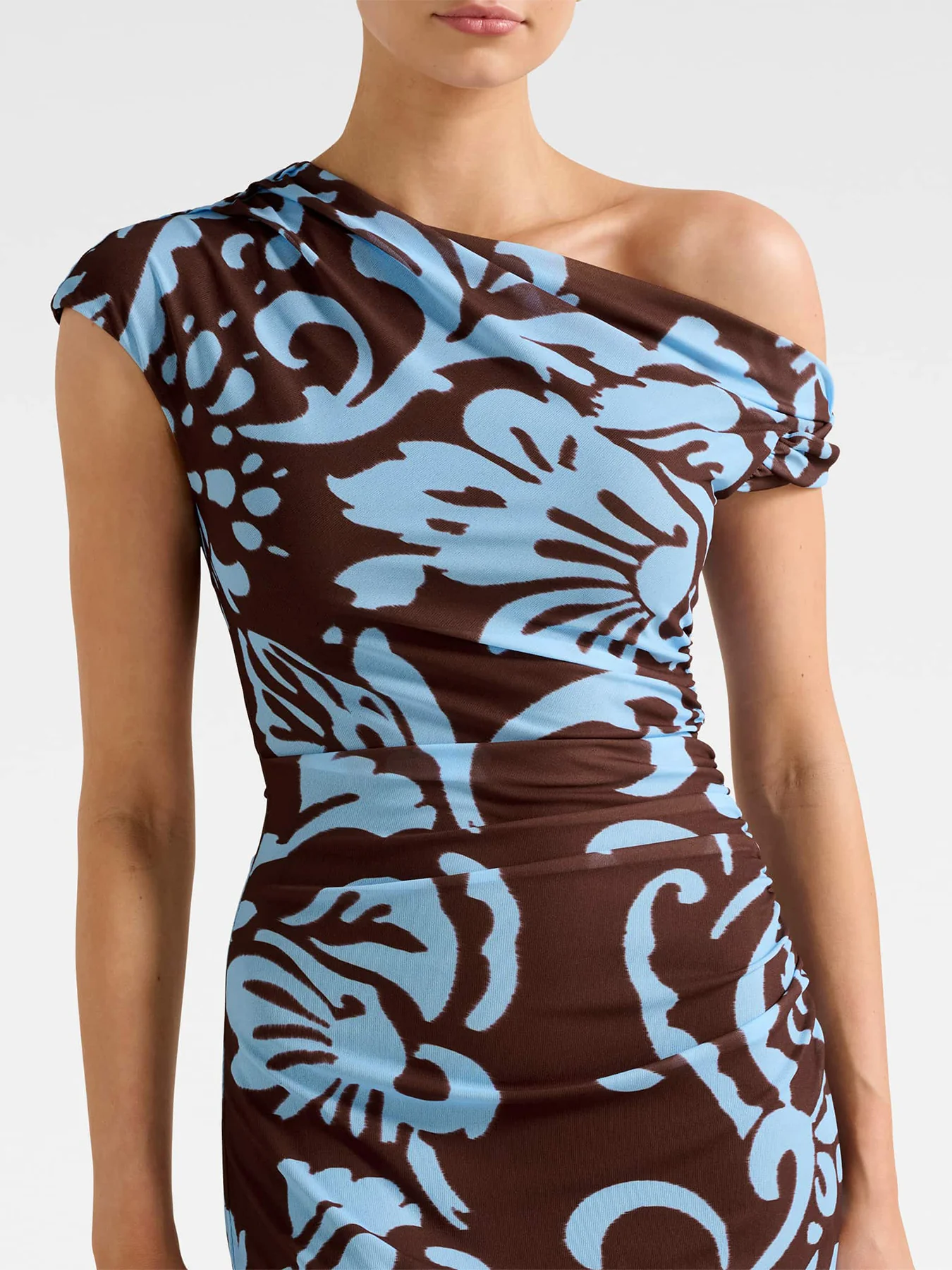 Paris Draped Mesh Midi Dress Multi - Image 3