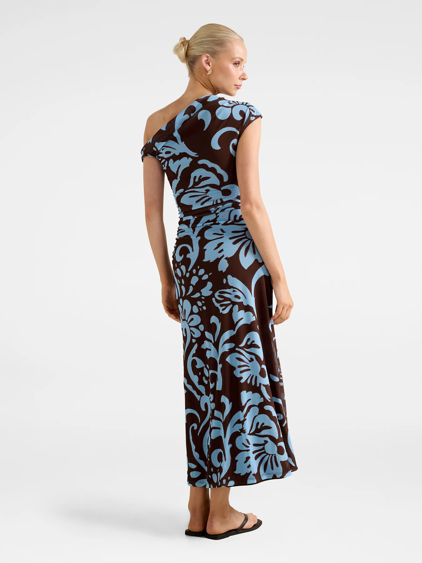 Paris Draped Mesh Midi Dress Multi - Image 5