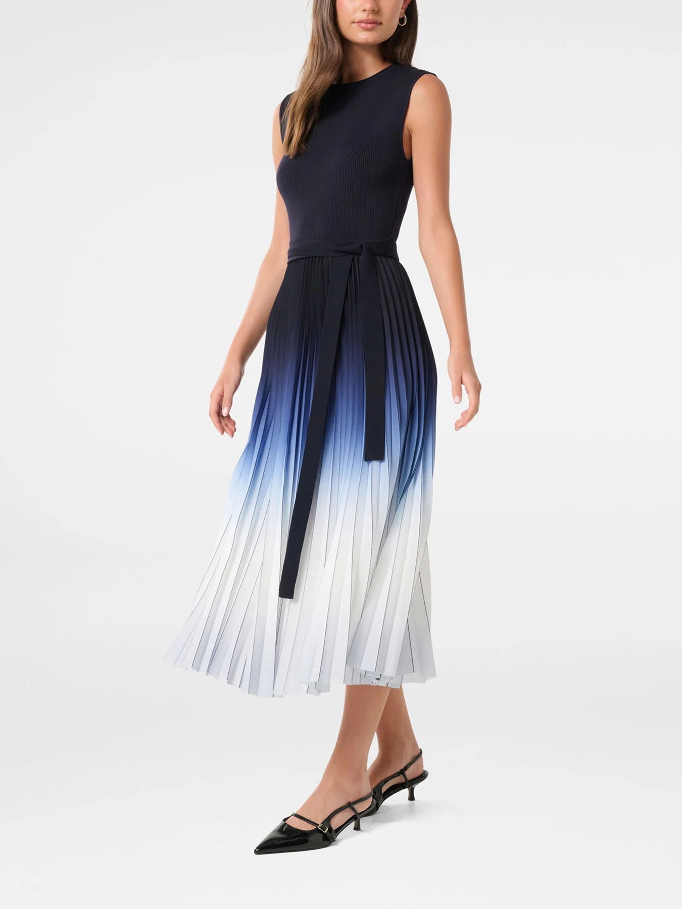 Elara Ombre Pleated Midi Dress - Image 5