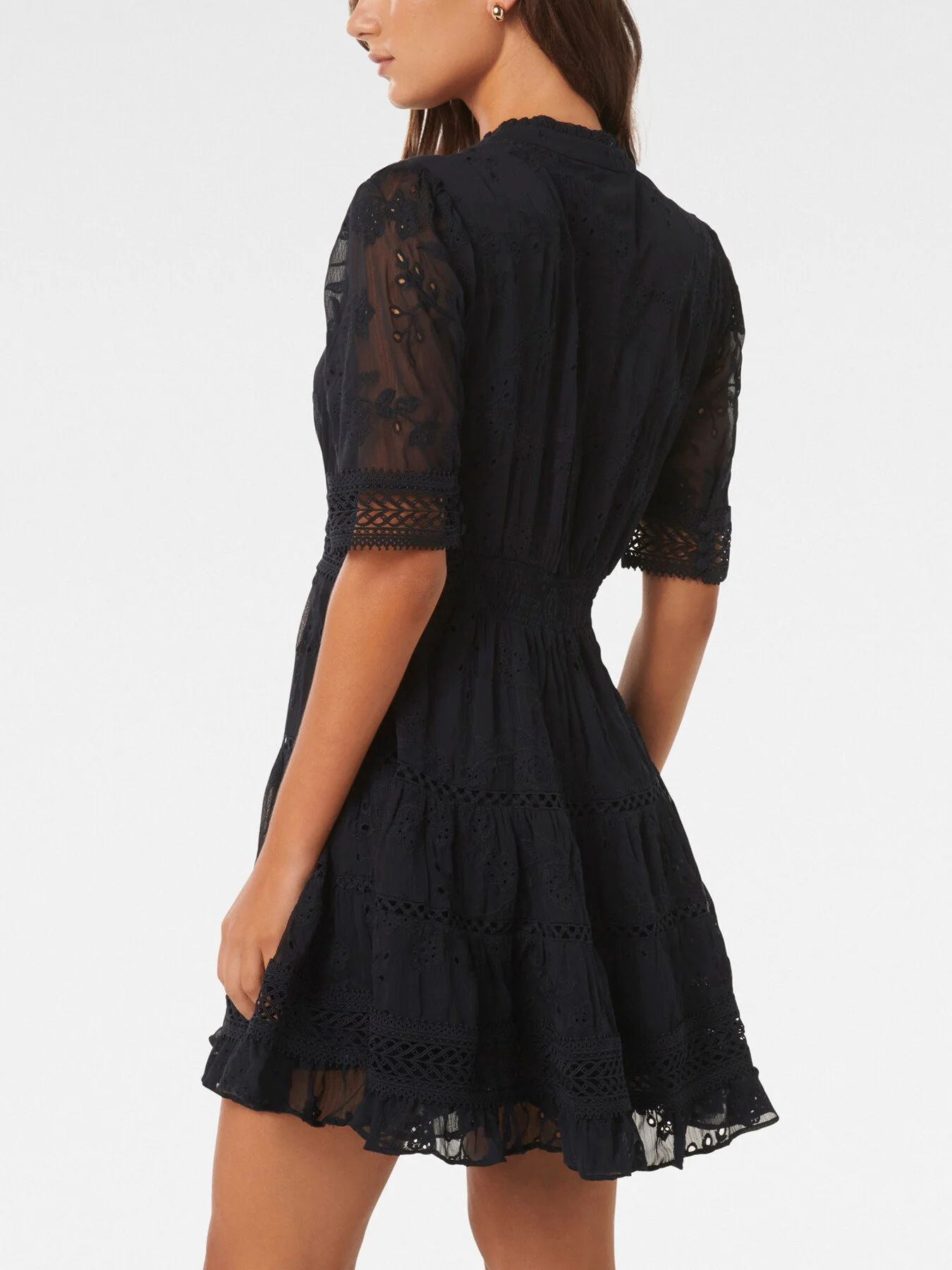Lillian Trim Detail Mini Skater Dress - Image 3