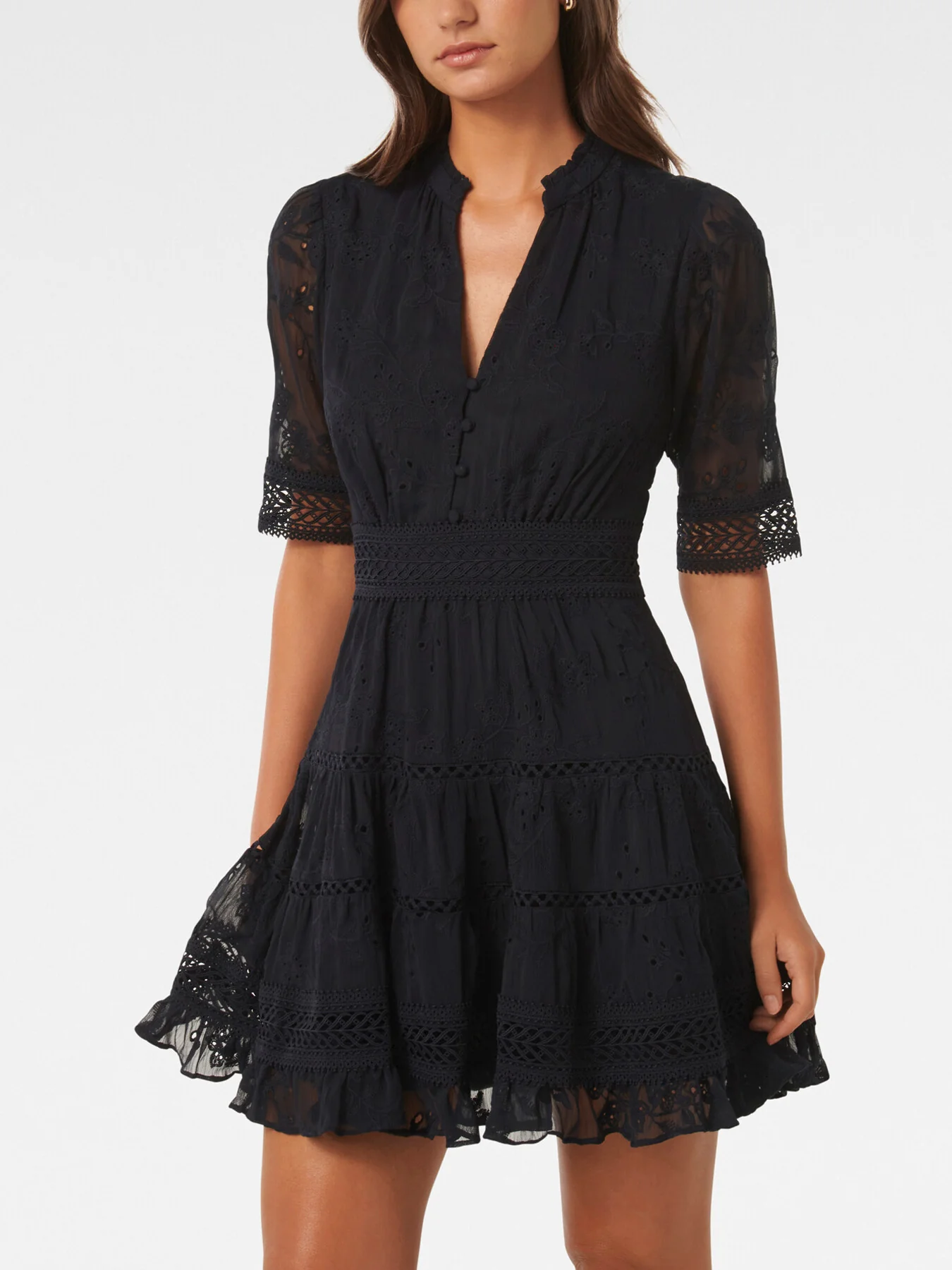 Lillian Trim Detail Mini Skater Dress - Image 6