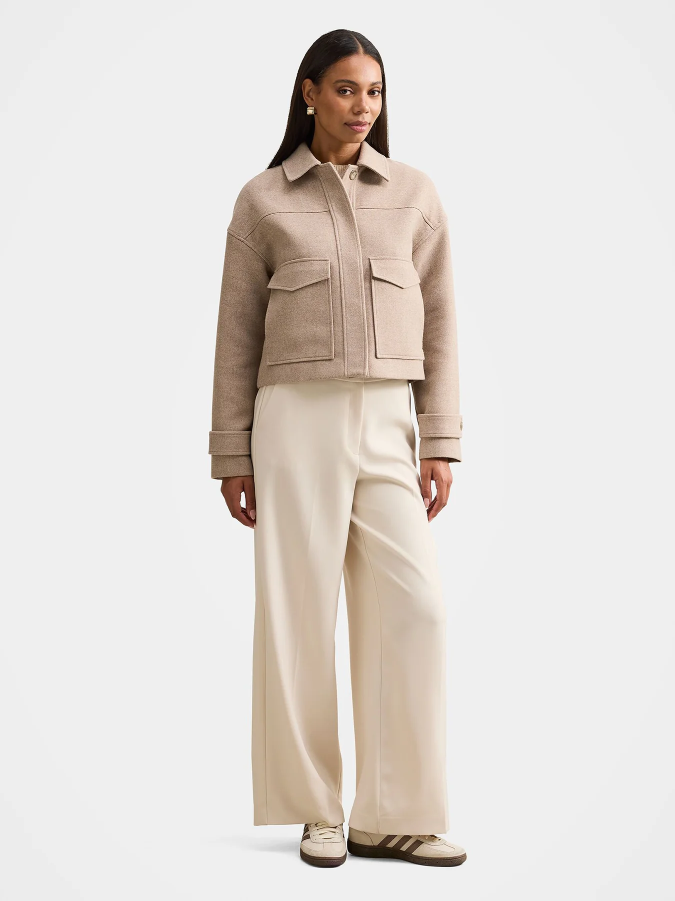 Kelsey Cropped Jacket Neutral Sand - Image 2