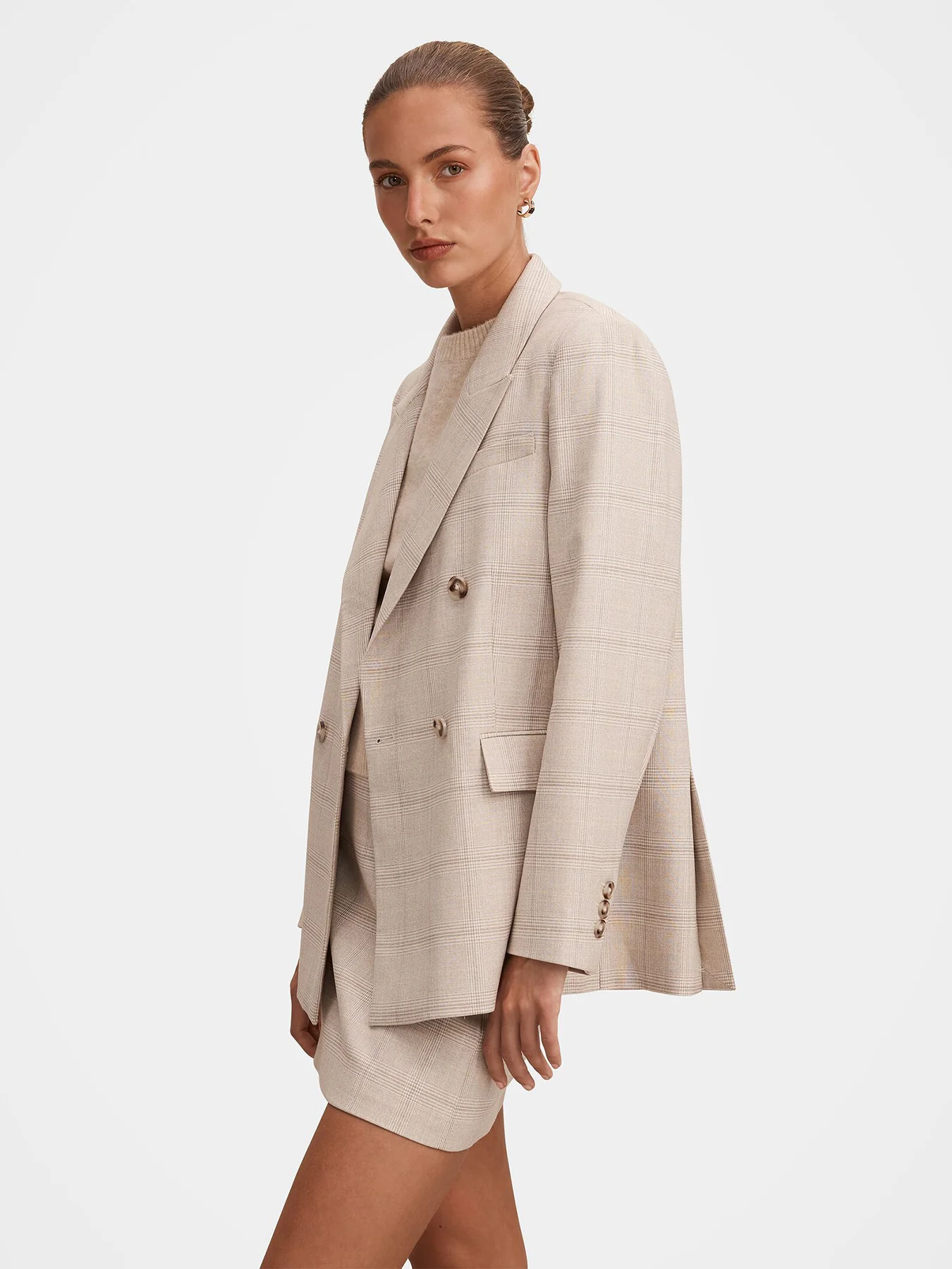 Lottie Double Breasted Blazer Neutral - Image 3