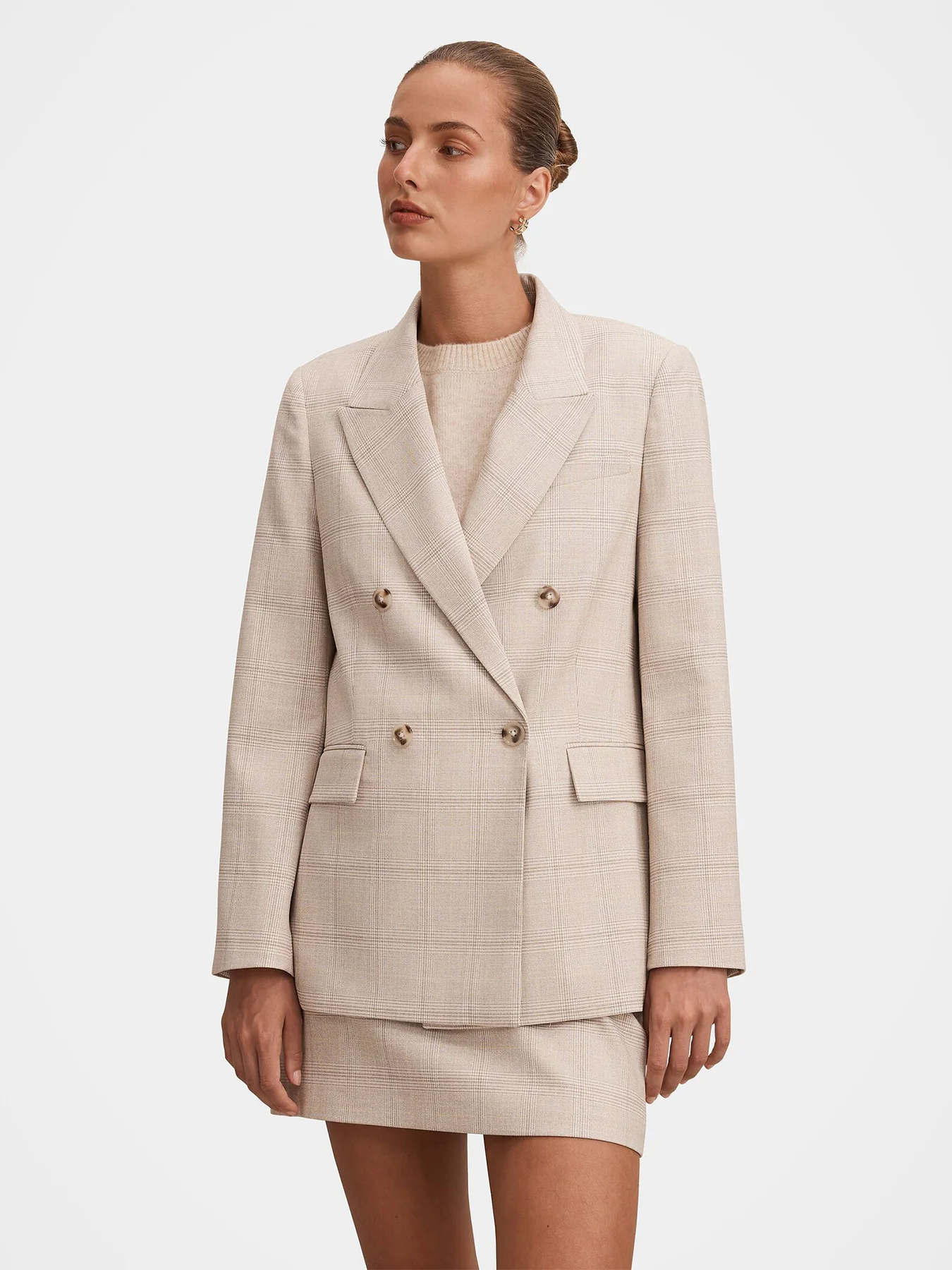 Lottie Double Breasted Blazer Neutral - Image 4