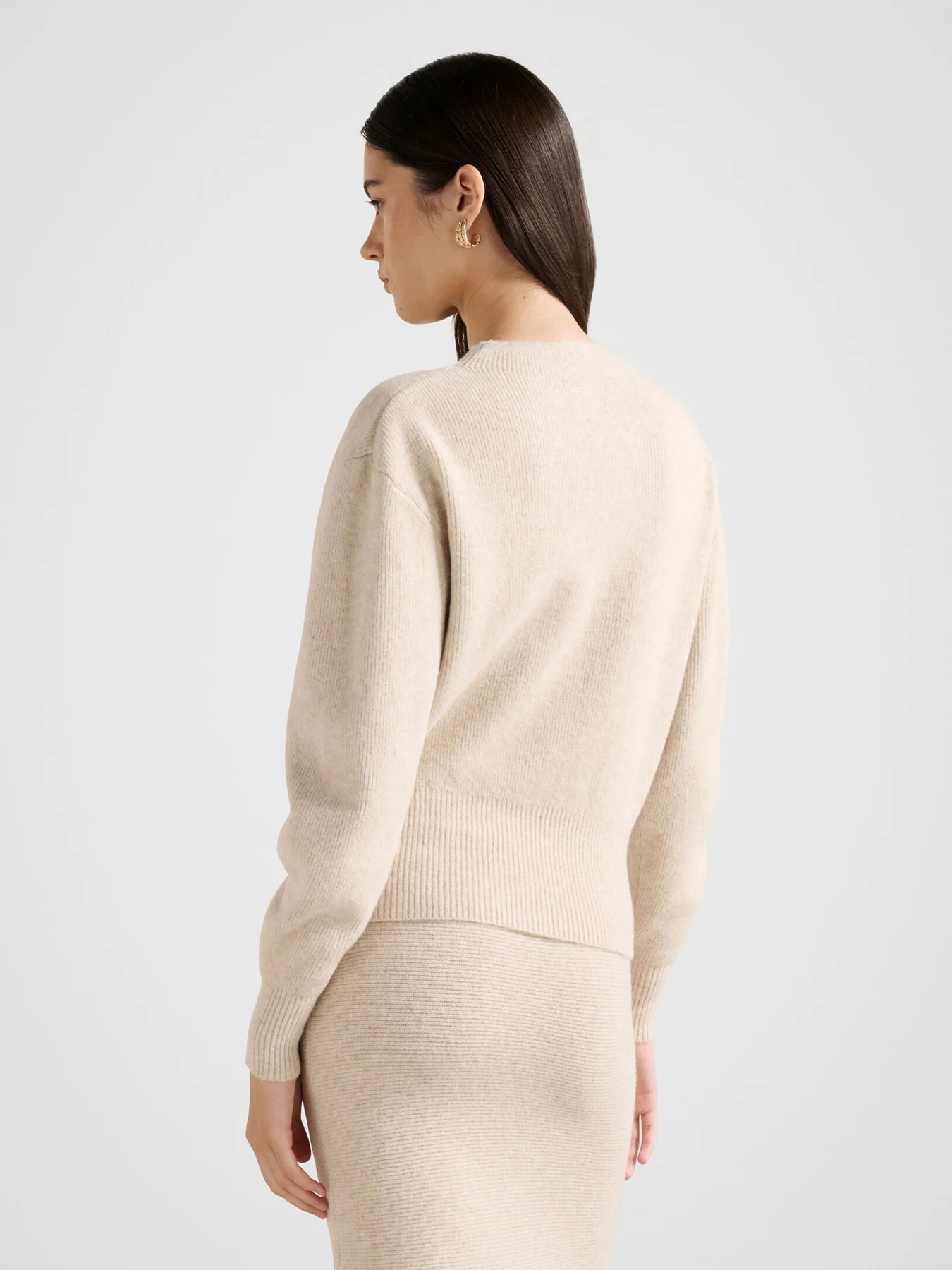 Cora Cinched Hem Knitted Sweater Nude - Image 3