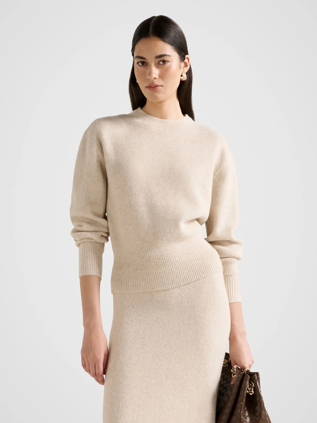 Cora Cinched Hem Knitted Sweater Nude - Image 4