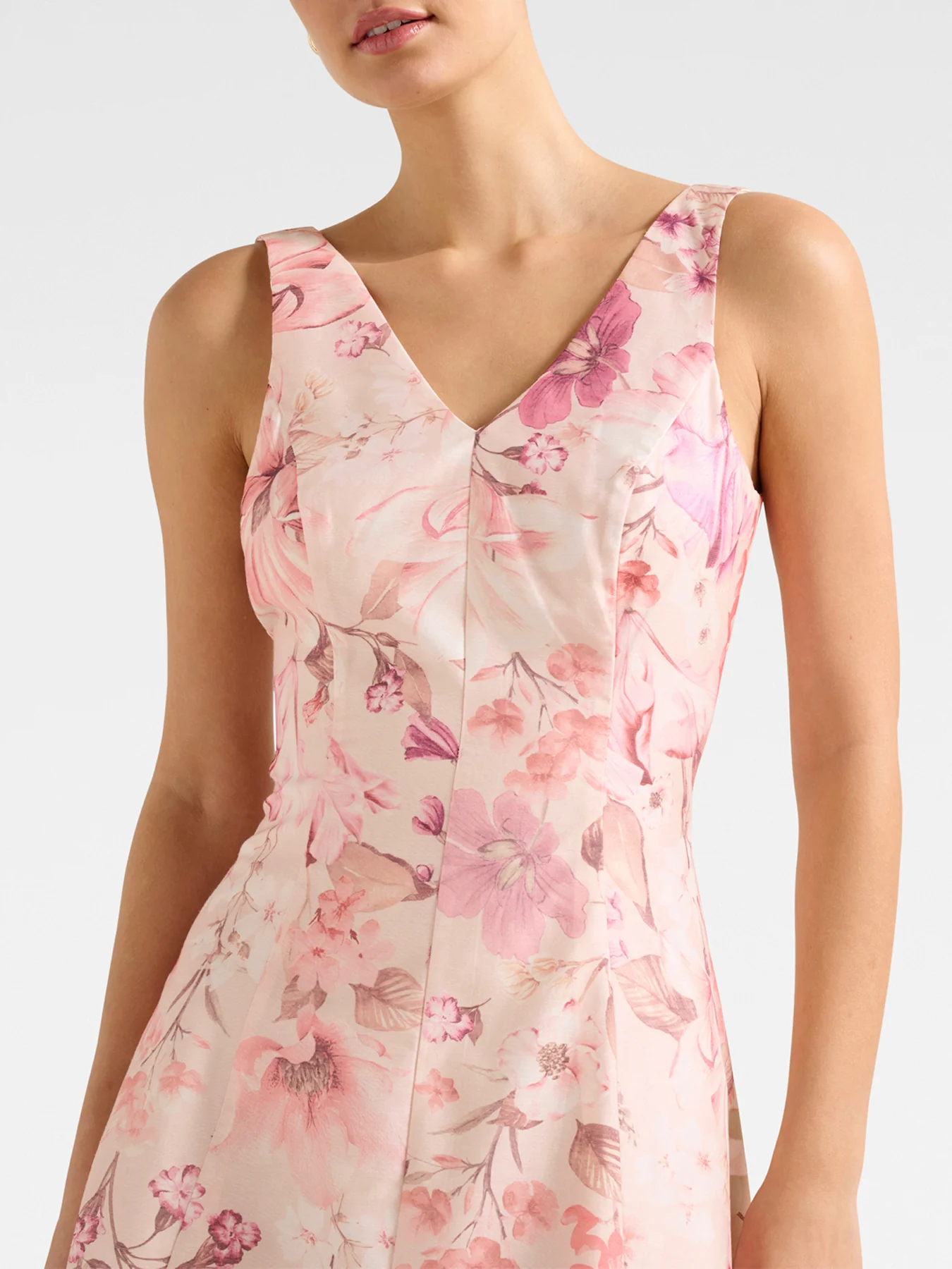 Aubrey Sleeveless Printed Midi Dress Pink - Image 4