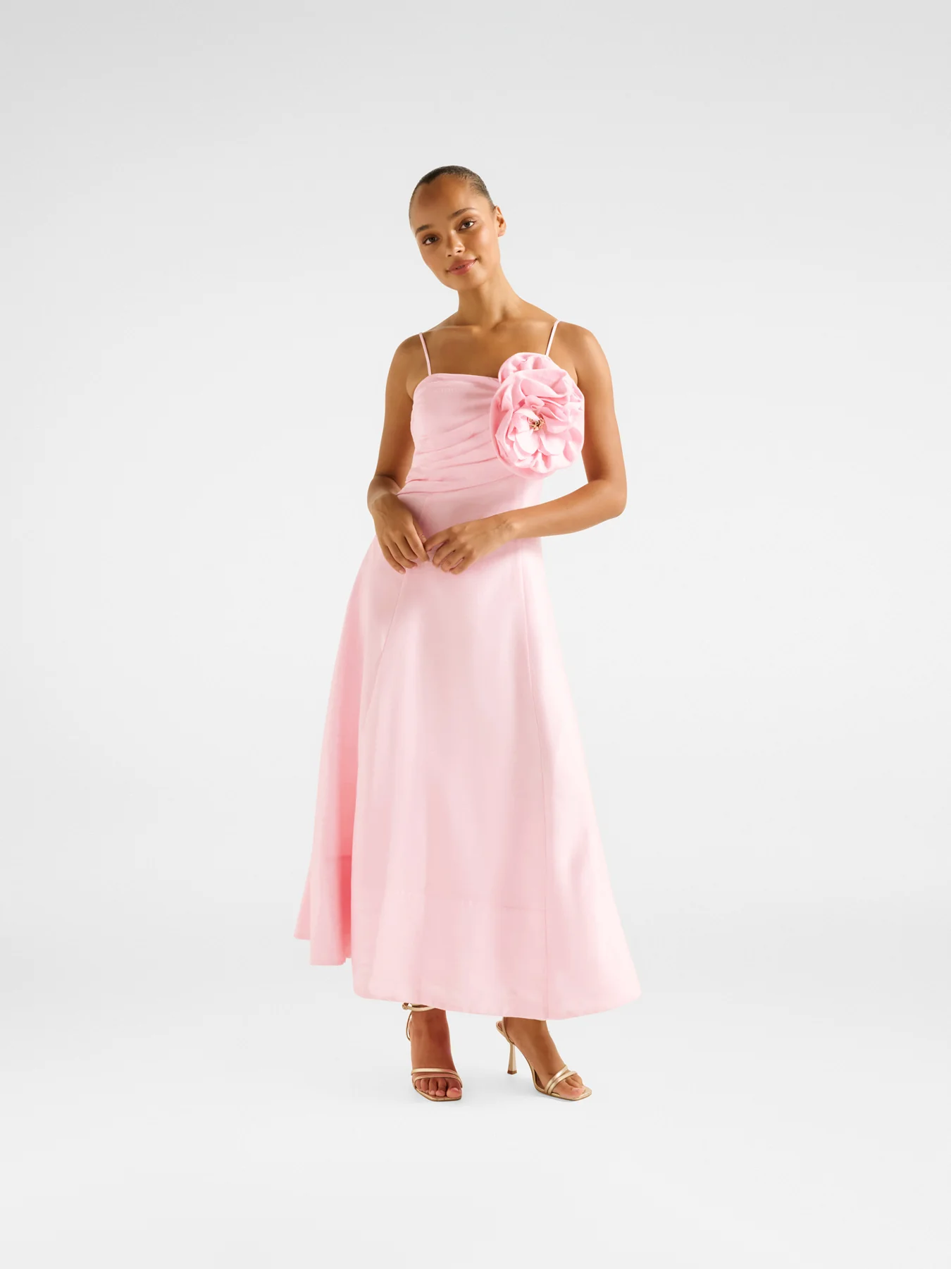 Felicia Structured Flower Midi Dress - Image 4