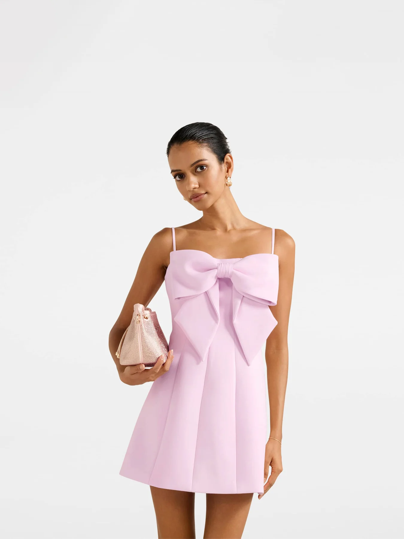 Hayley Petite Bow Front Mini Dress - Image 4