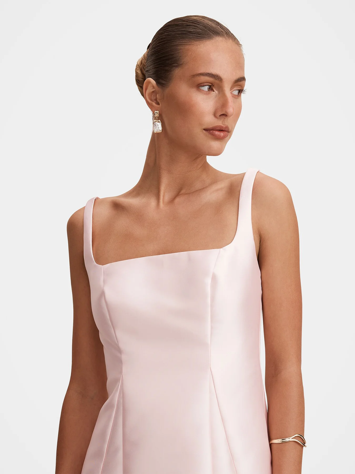 Kayla Satin Midi Dress Pink - Image 3