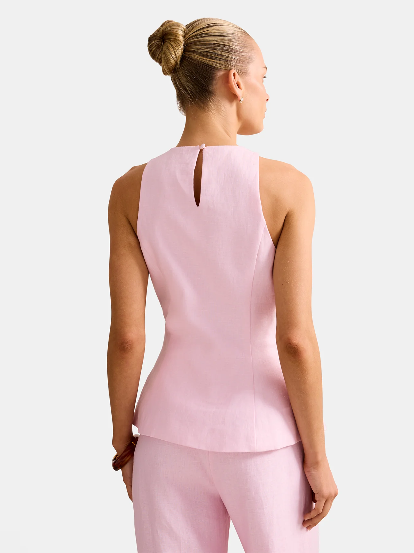 Liliana Linen Top Pink - Image 3