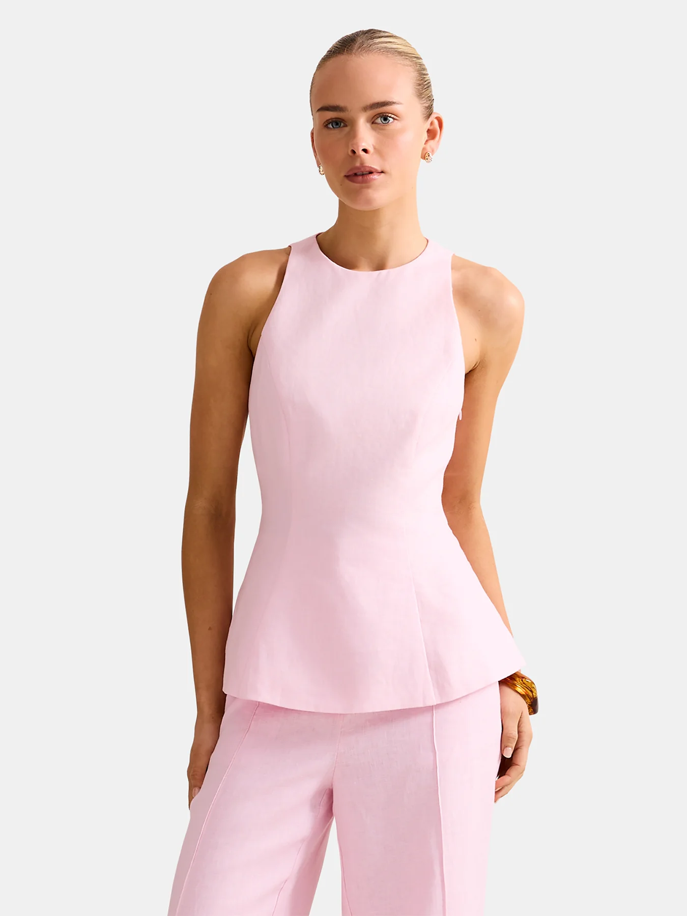 Liliana Linen Top Pink - Image 4