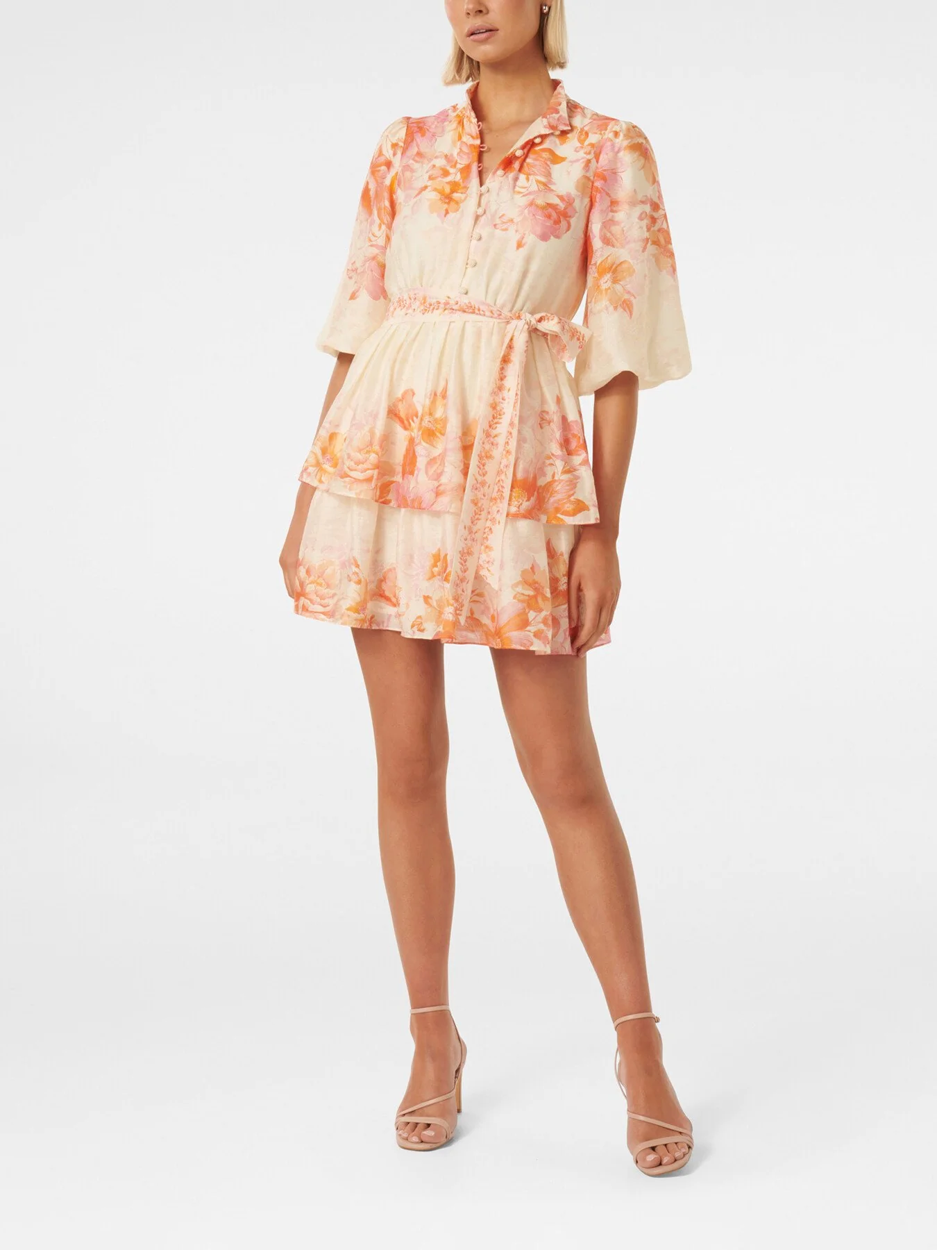 Isla Printed Tiered Mini Dress - Image 2