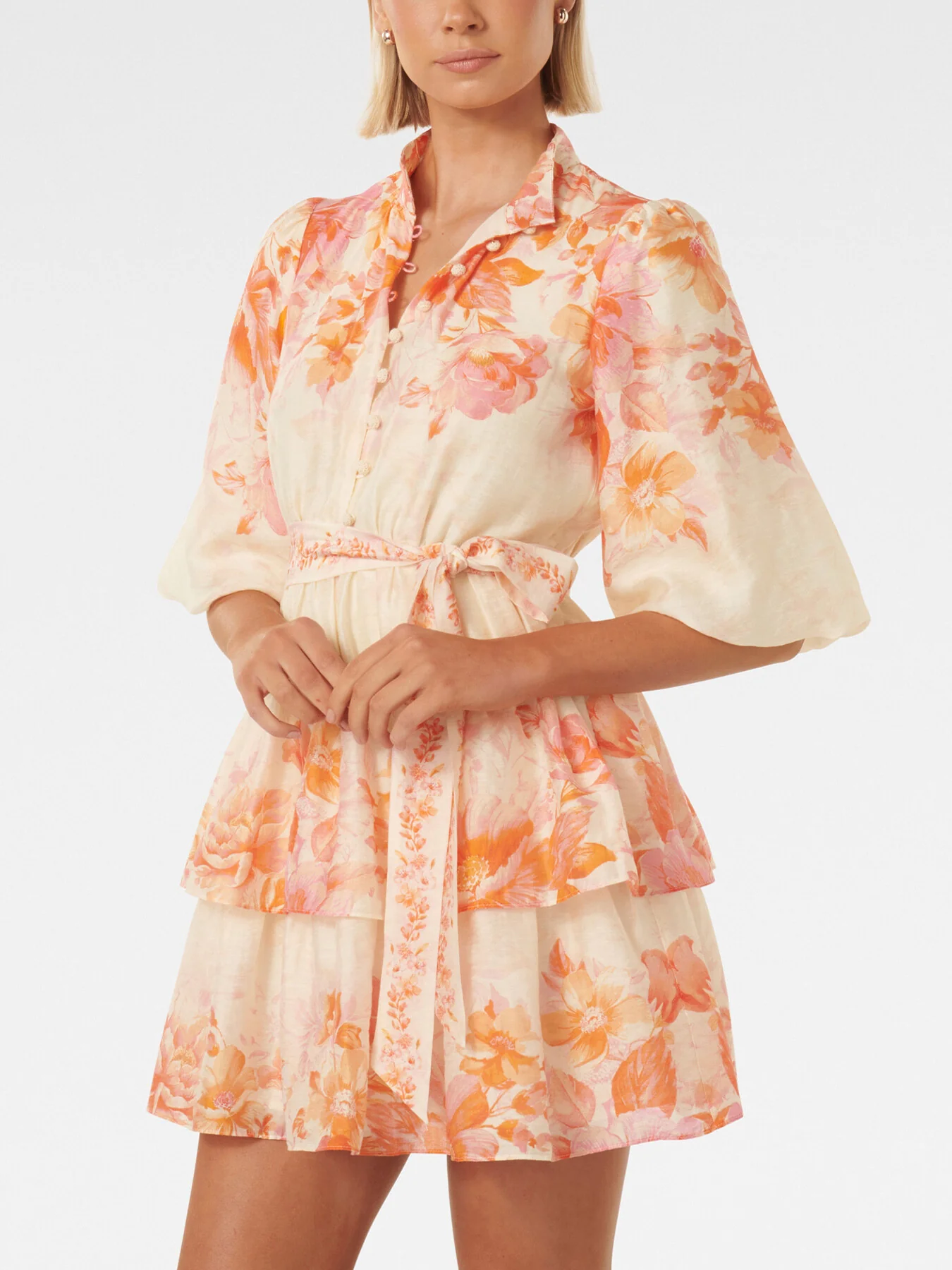 Isla Printed Tiered Mini Dress - Image 4