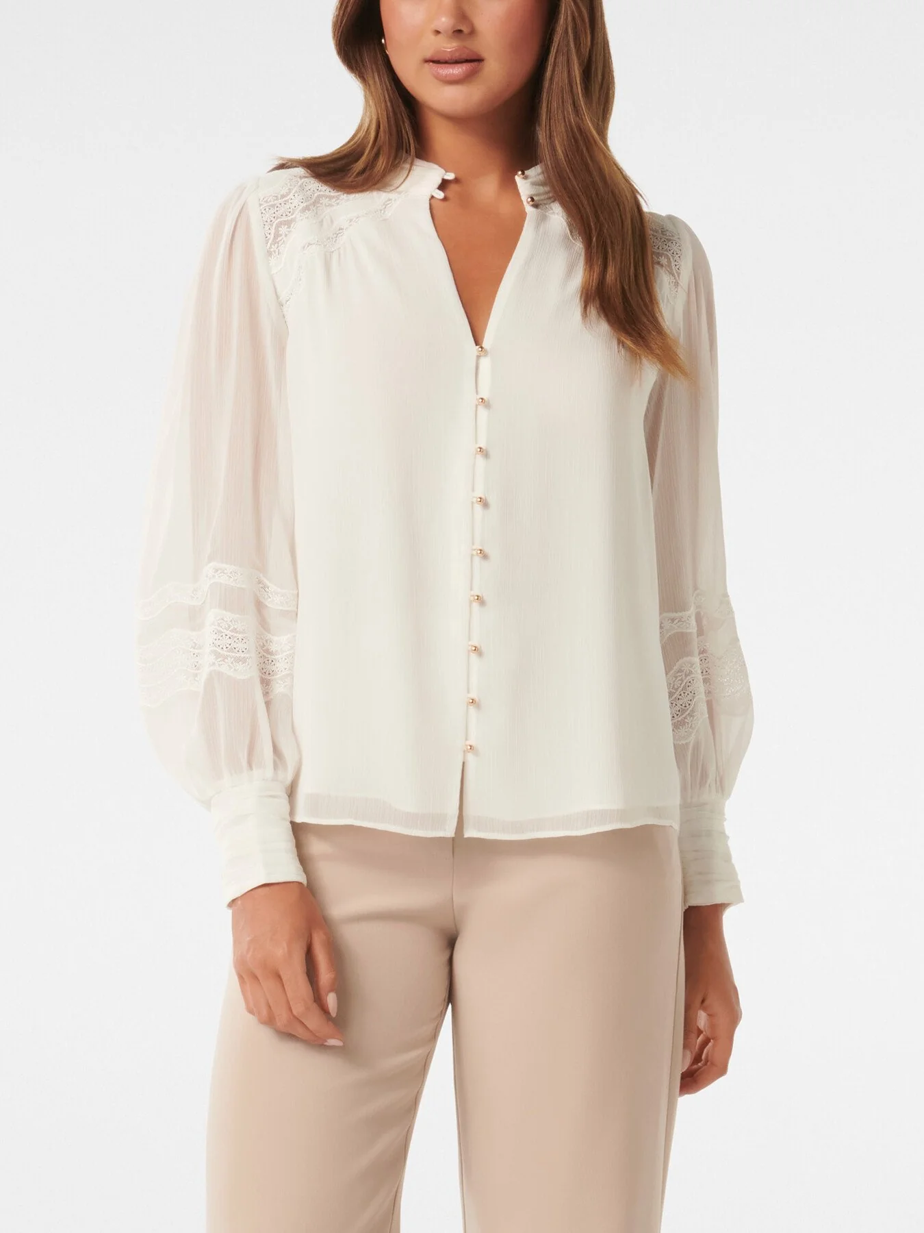 Wendy Wave Trim Blouse - Image 4
