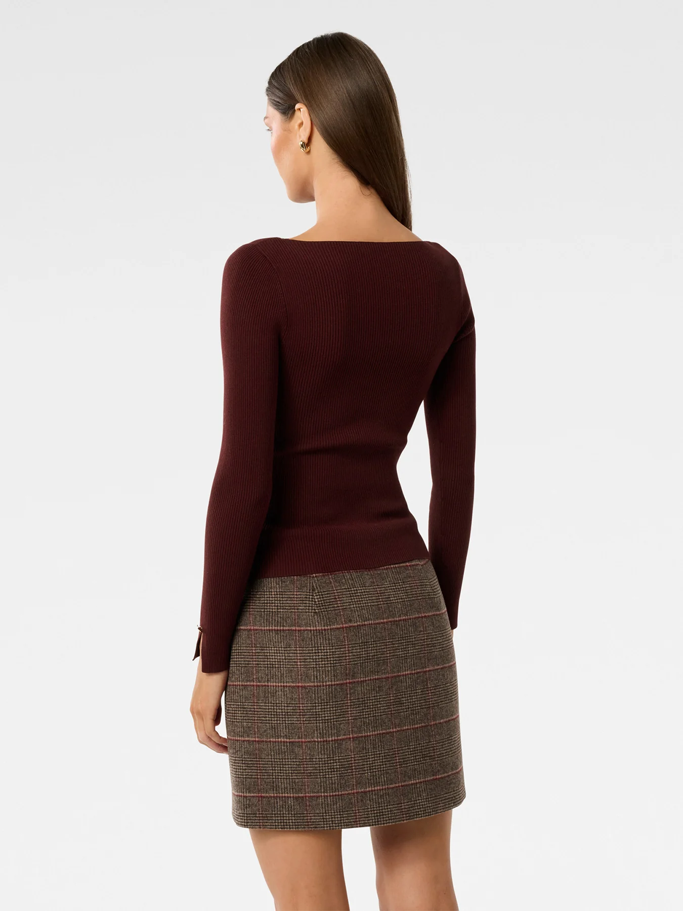 Alaia Ribbed Knitted Top Red - Image 3