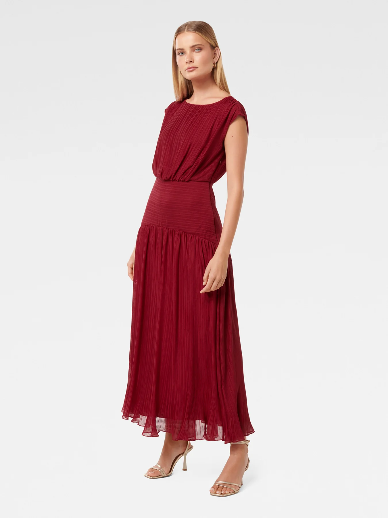 Lila Crinkle Maxi Dress Red - Image 5