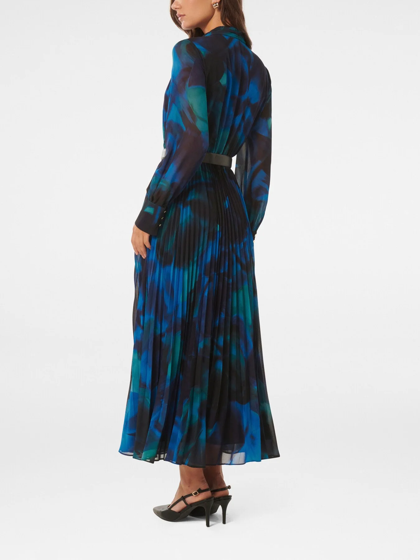 Skyla Pleated Long Sleeves Midi Dress - Image 3