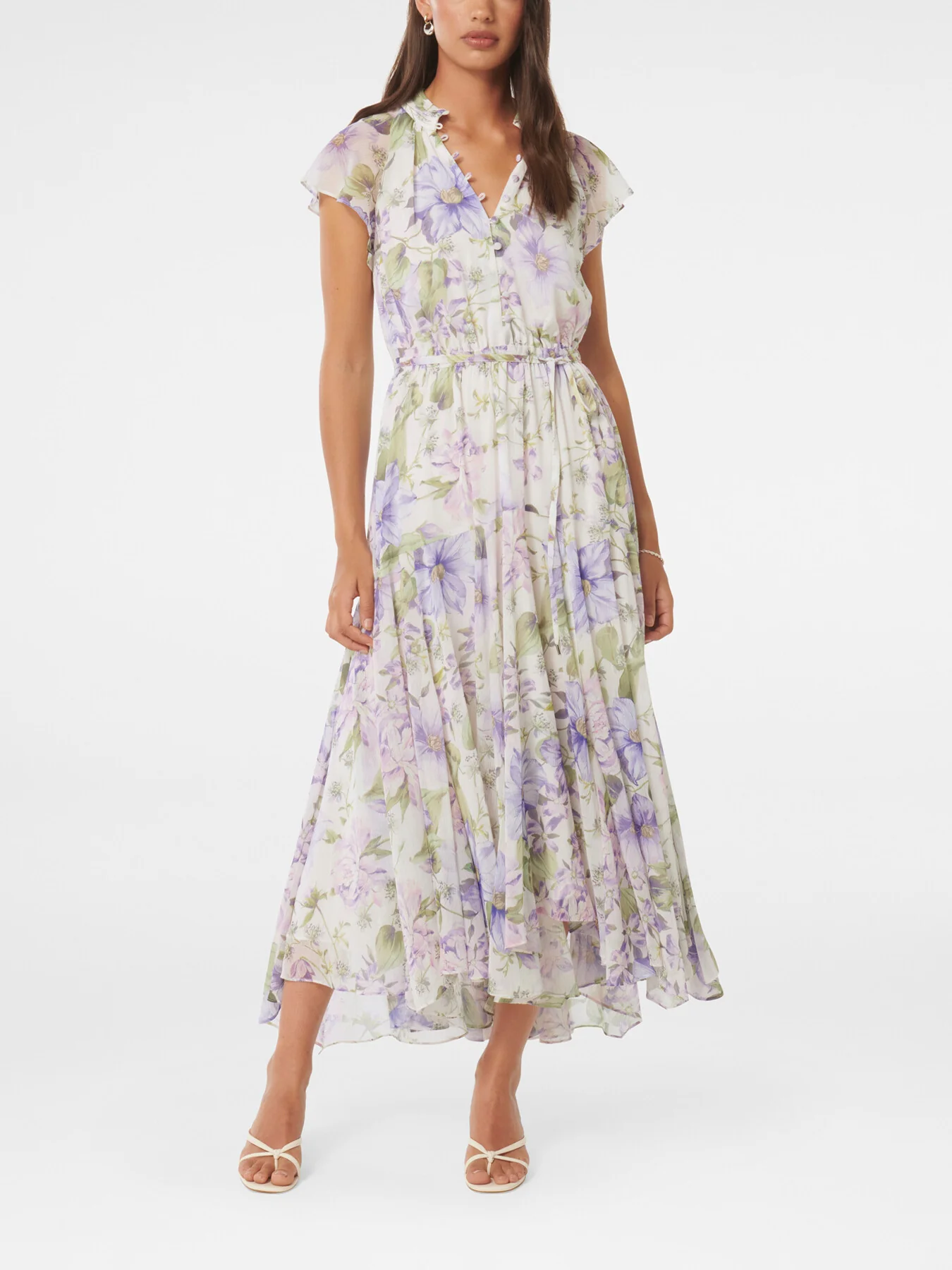 Freya Flutter Sleeves Midi Dress - Image 2