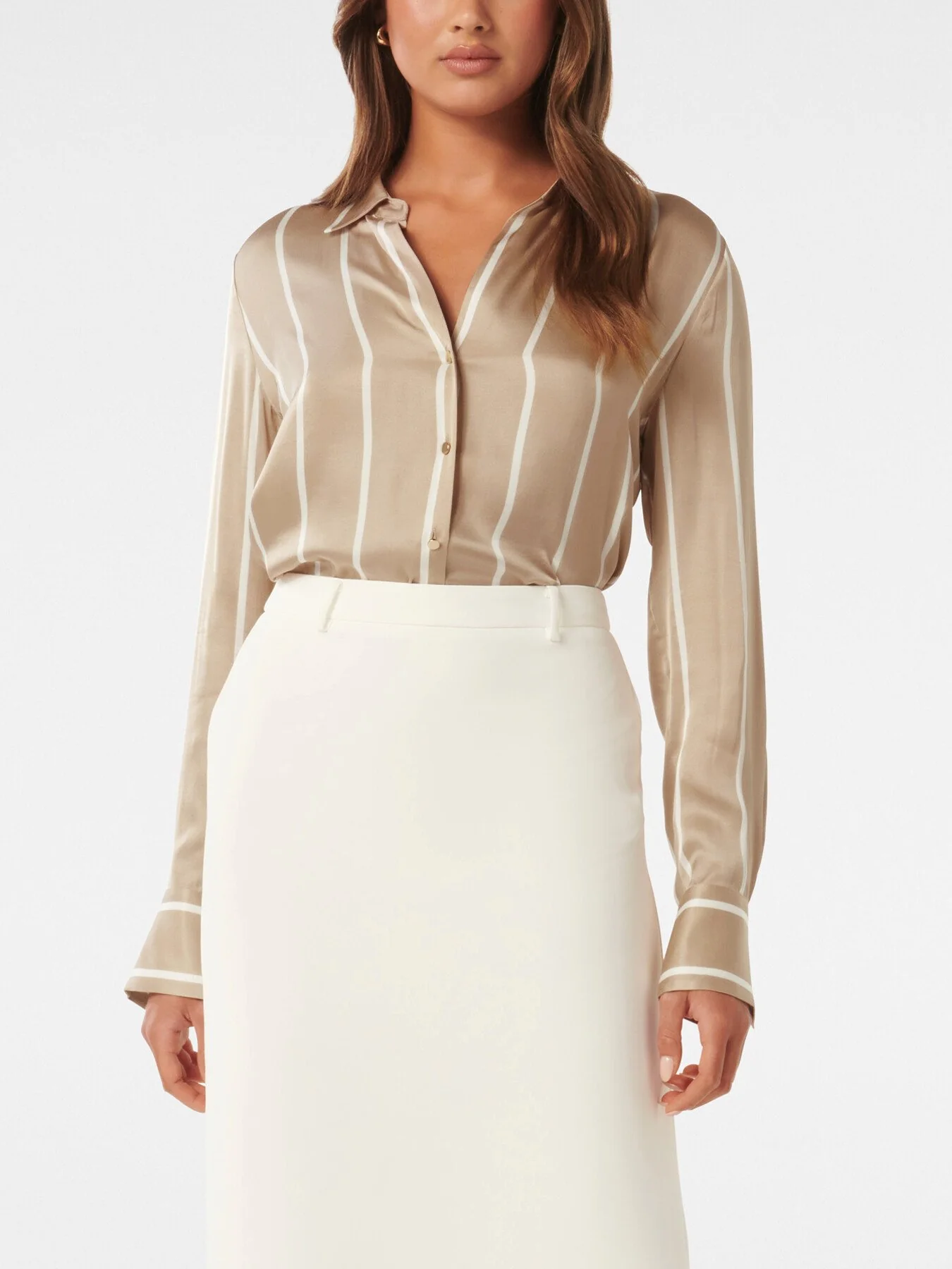 Harvey Notched Neck Satin Shirt - Image 4