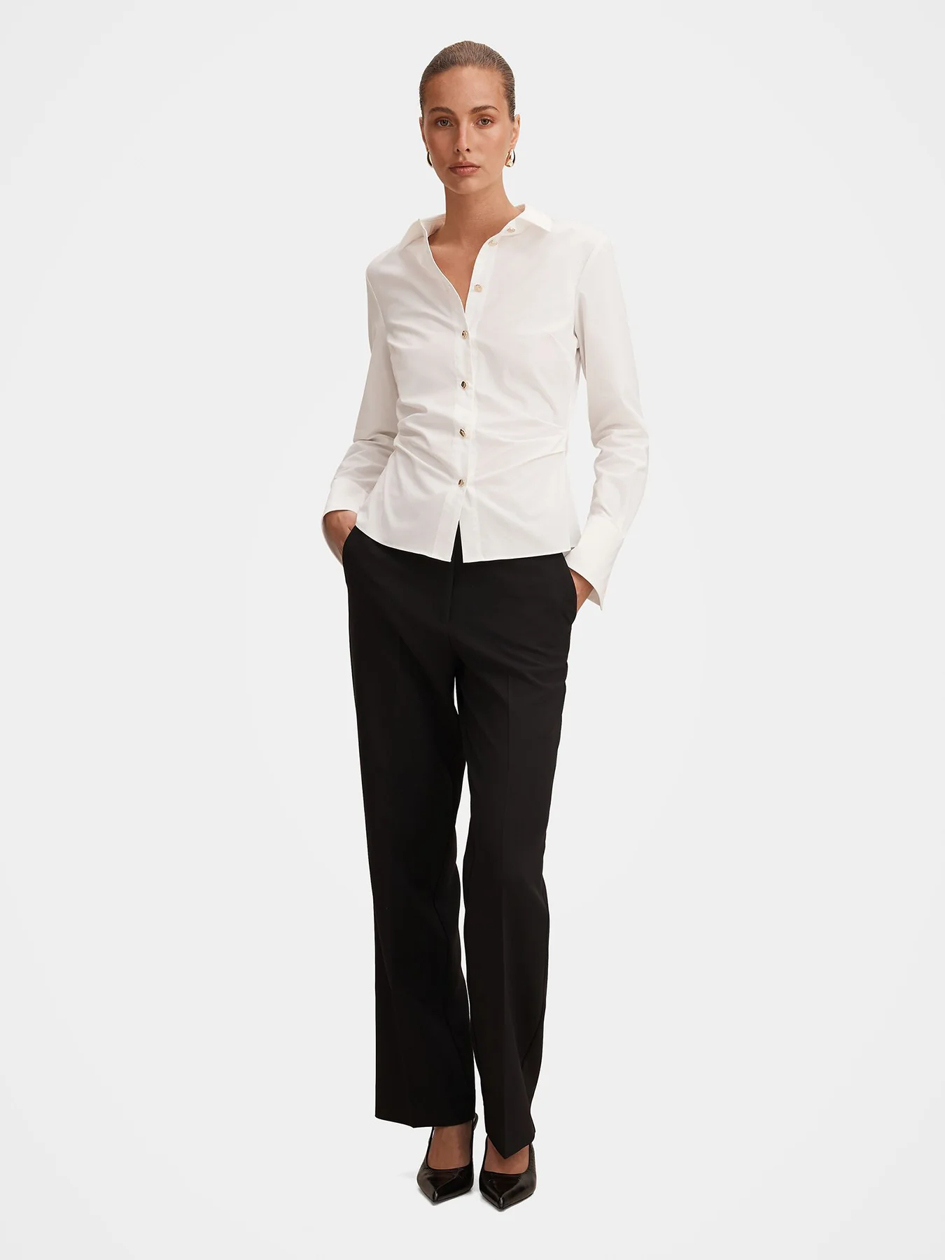 Ange Slim Fitted Shirt Porcelain - Image 2