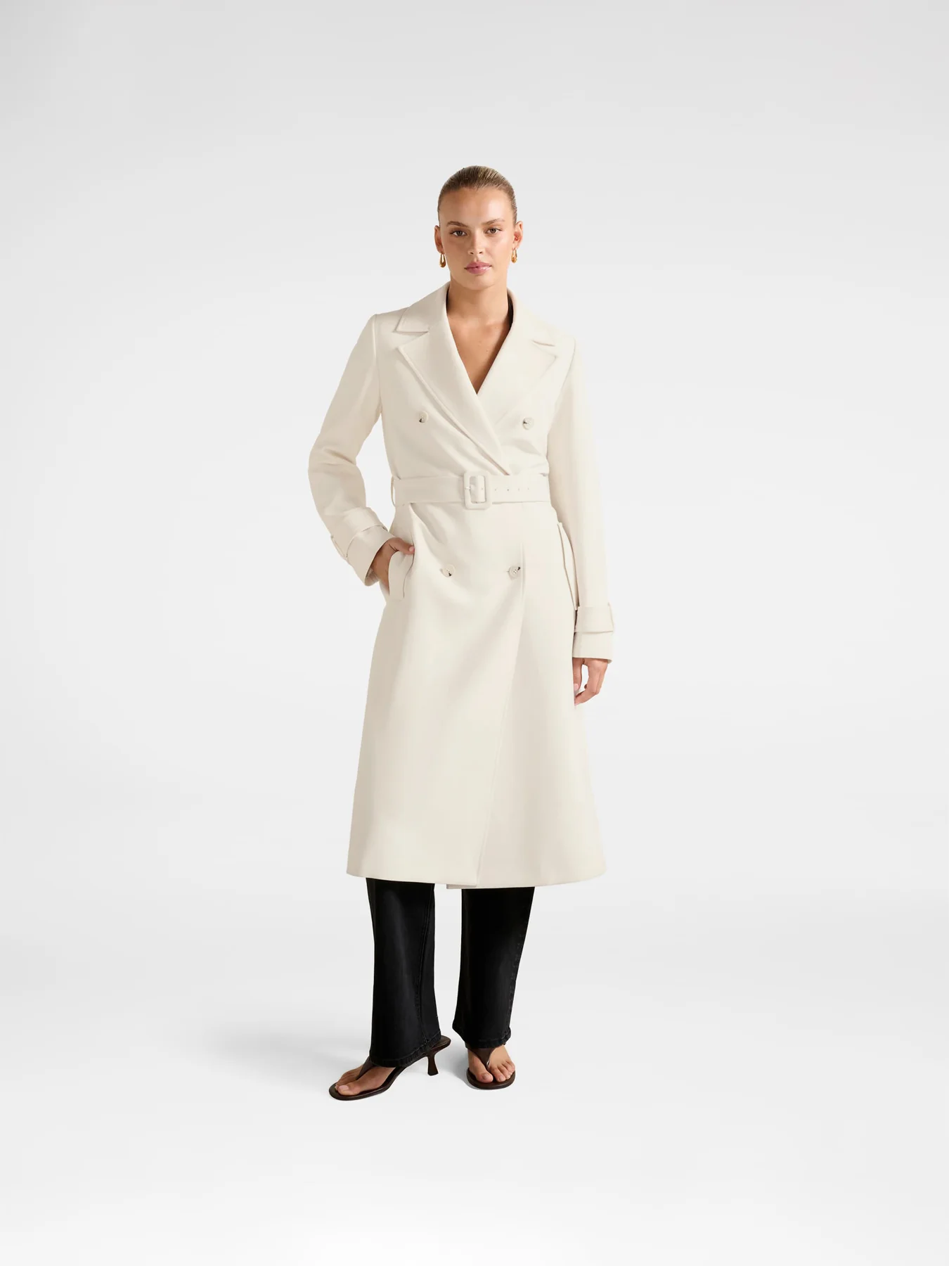 Lydia Crepe Trench Coat - Image 2
