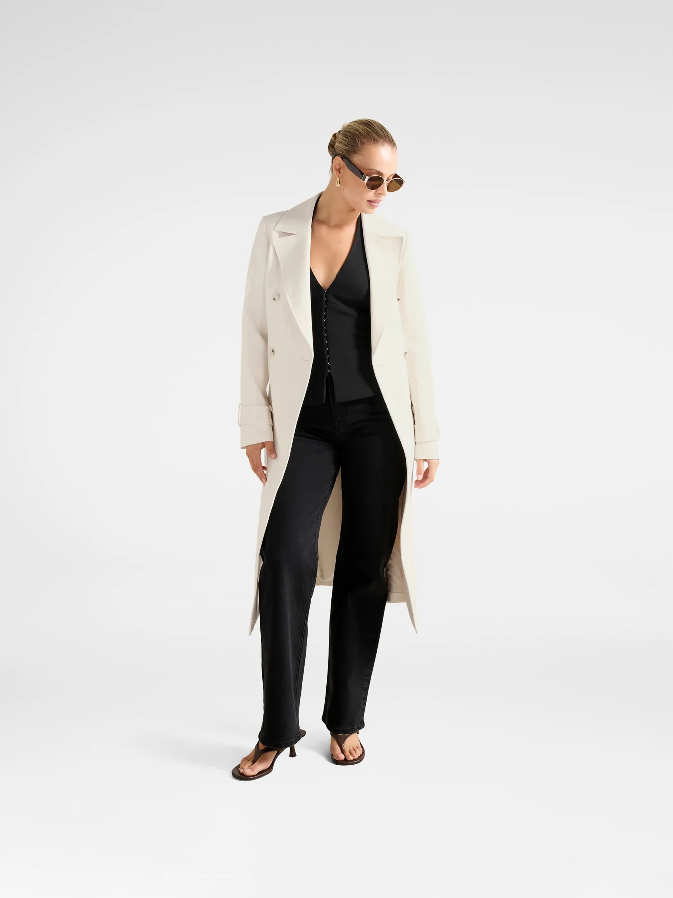 Lydia Crepe Trench Coat - Image 4