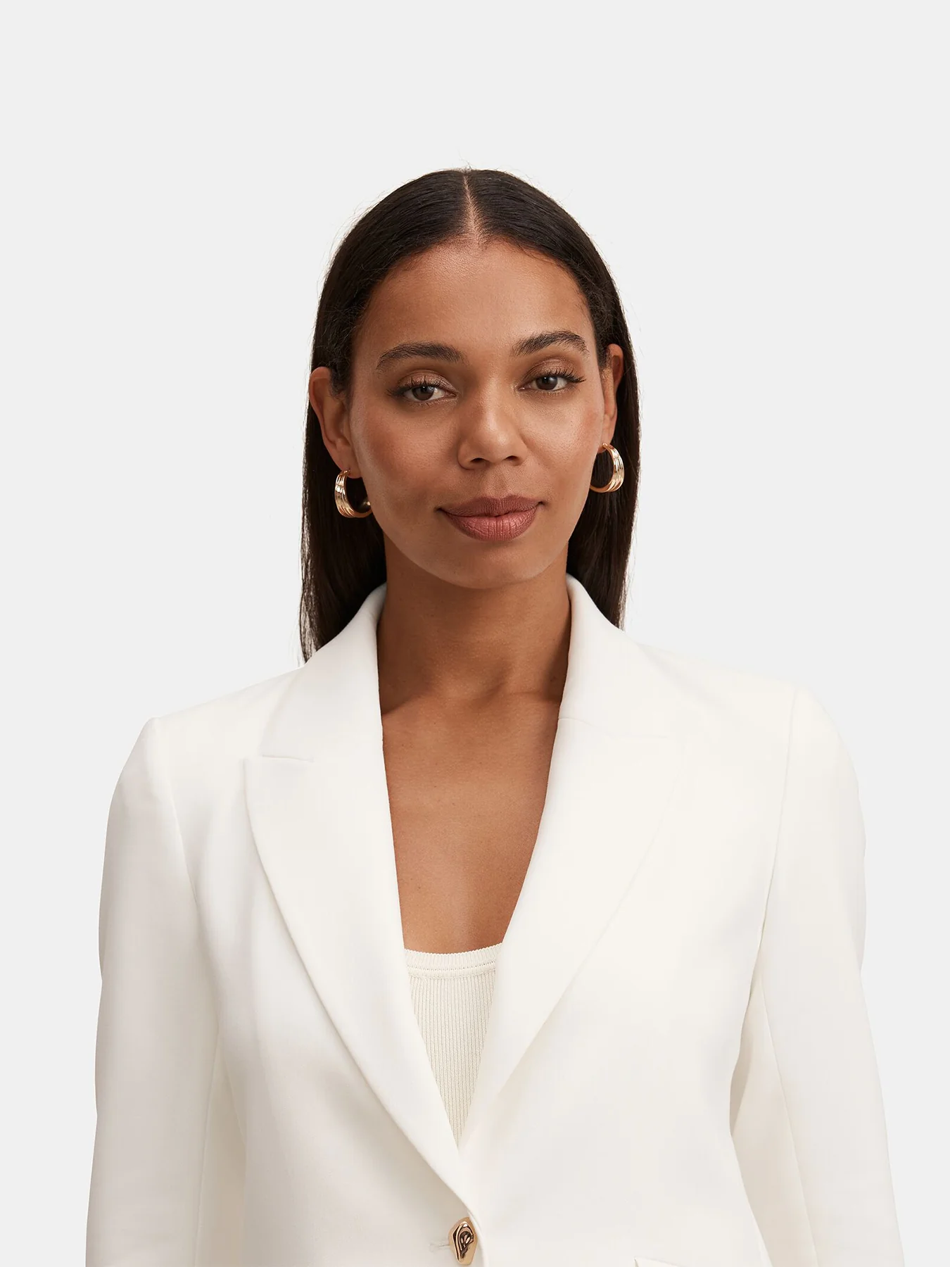Trixie Gold Button Blazer White - Image 3