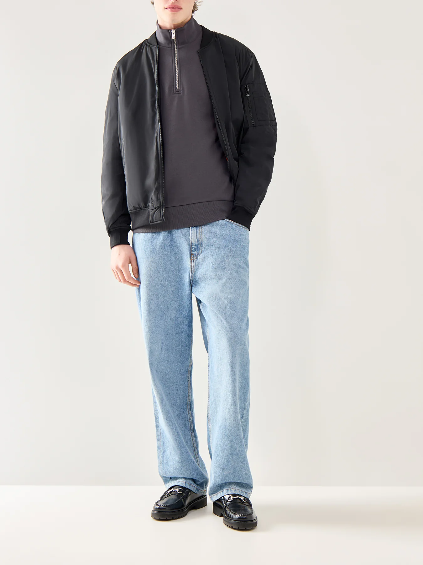 Half Zip Sweatshirt Grey - Image 2