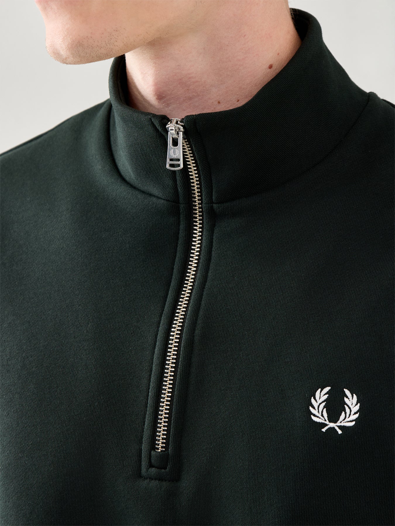 Half Zip Cotton Sweatshirt Black - Image 3
