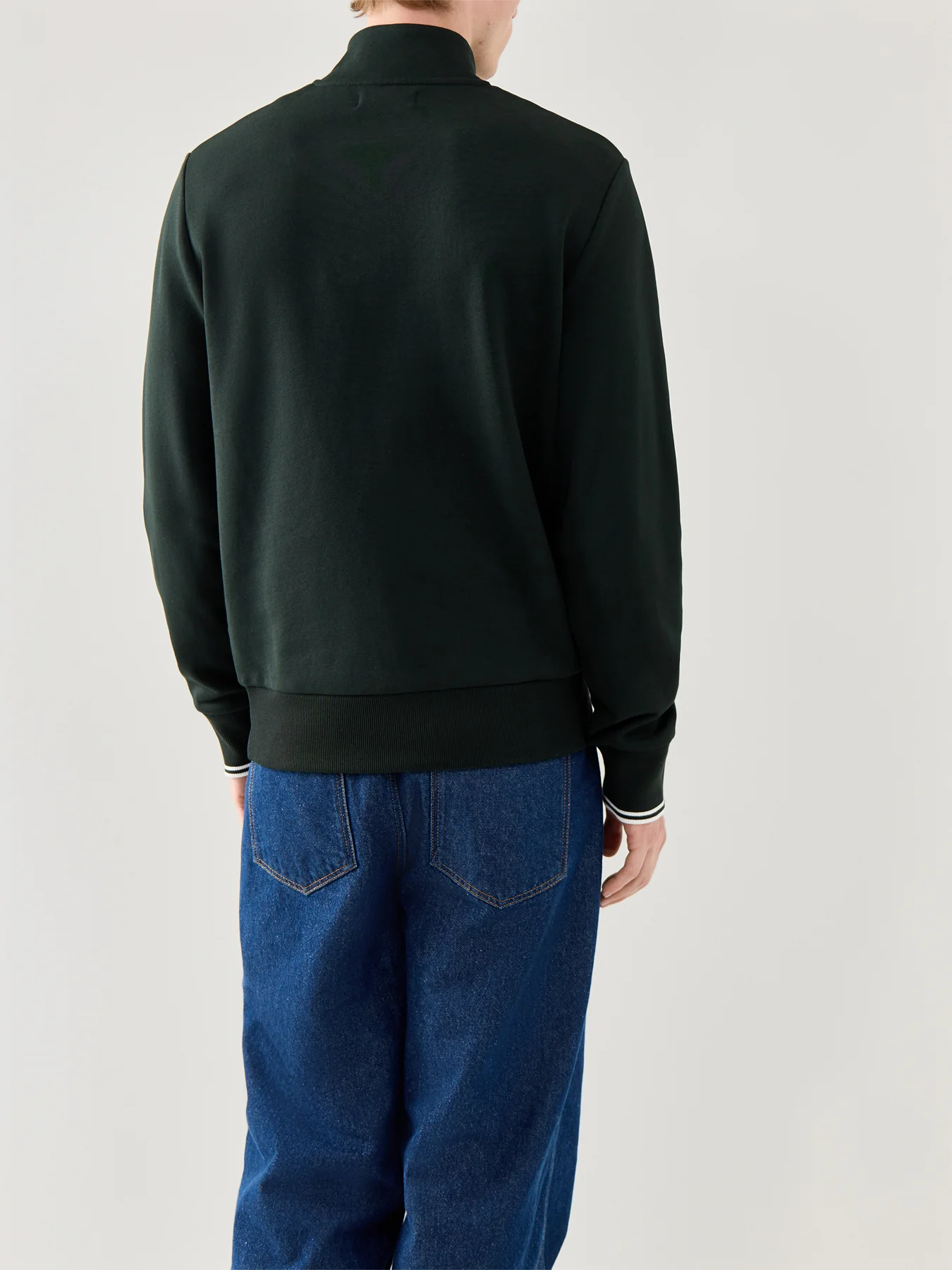 Half Zip Cotton Sweatshirt Black - Image 5