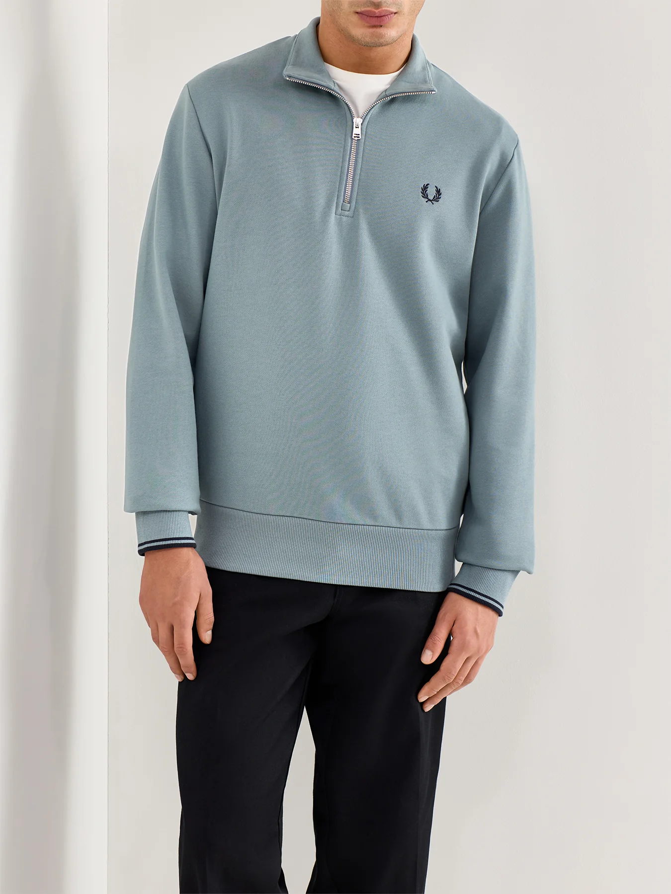 Half Zip Sweatshirt Grey Marl - Image 4
