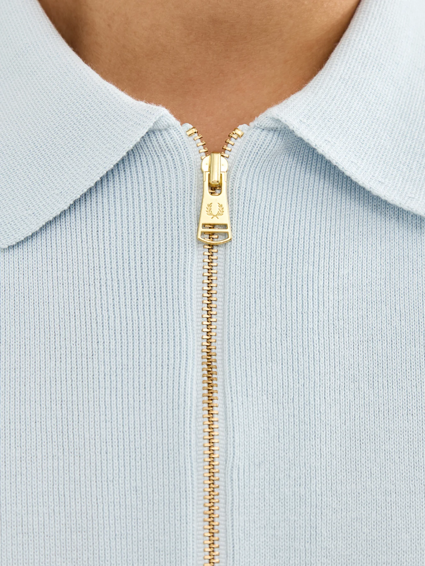 Multi Texture Knitted Zip Polo Mix - Image 3