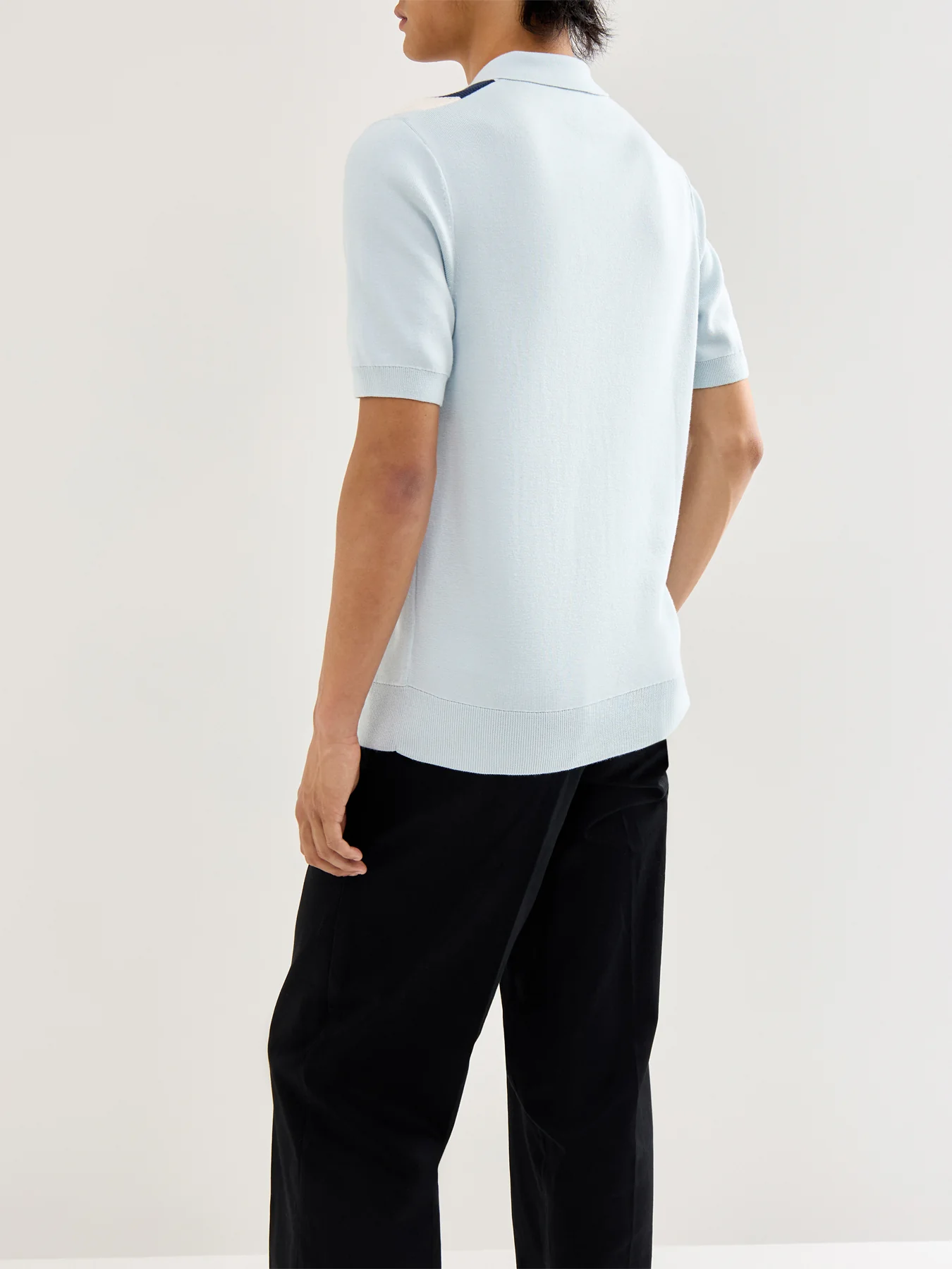 Multi Texture Knitted Zip Polo Mix - Image 5