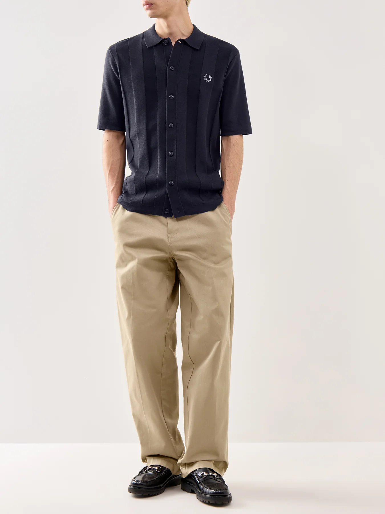 Tonal Vertical Stripe Shirt Navy - Image 2