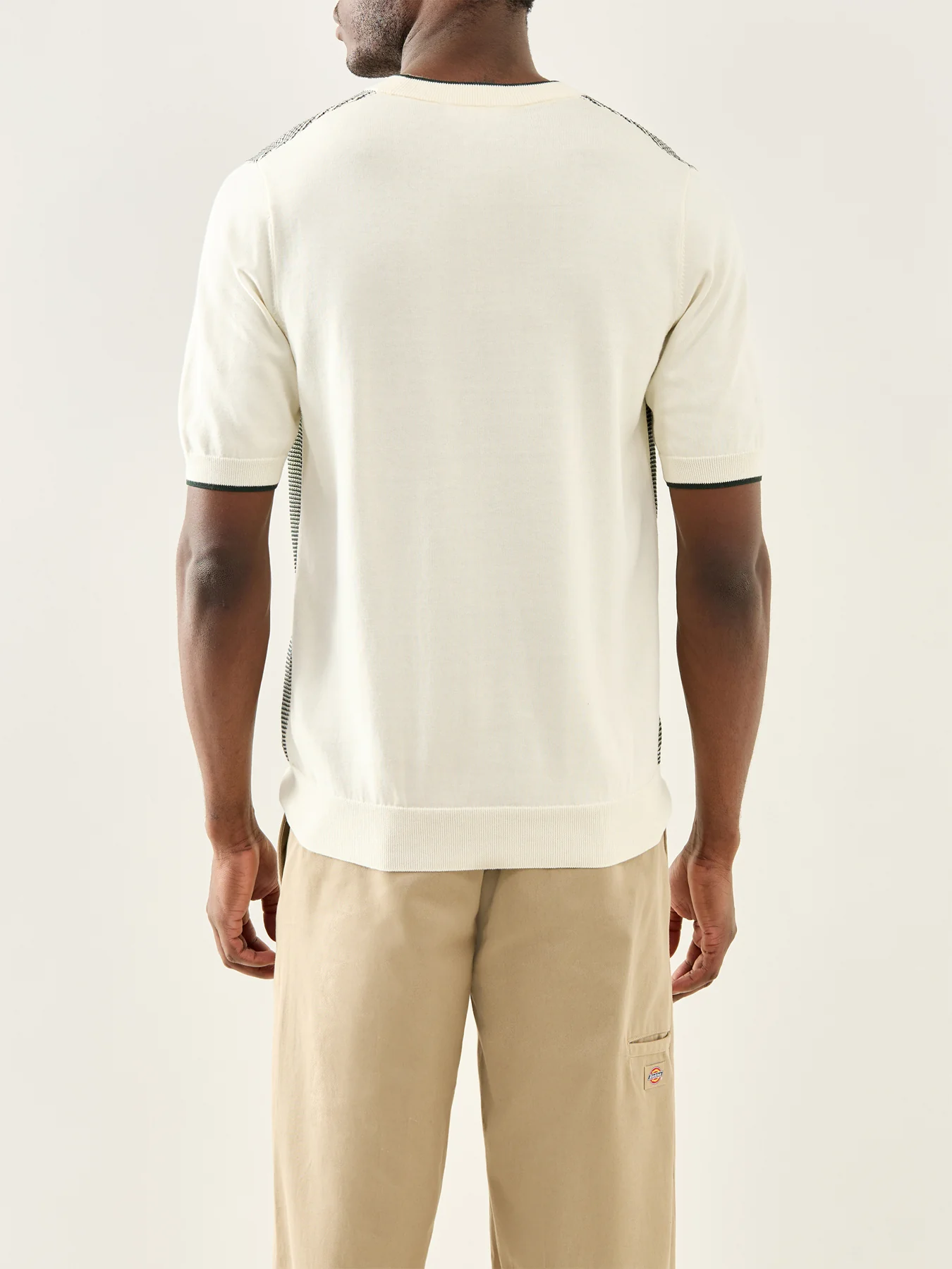 Waffle Knit T-Shirt Cream - Image 5