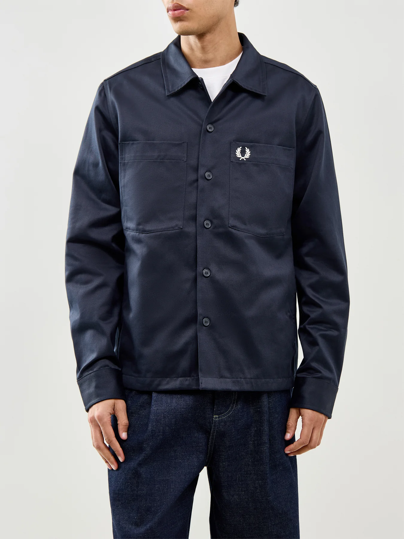 Twill Overshirt Navy - Image 4