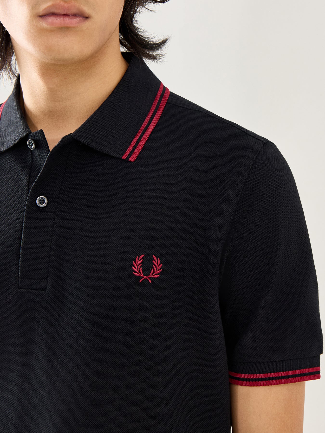 Twin Tipped Polo Shirt Black - Image 3